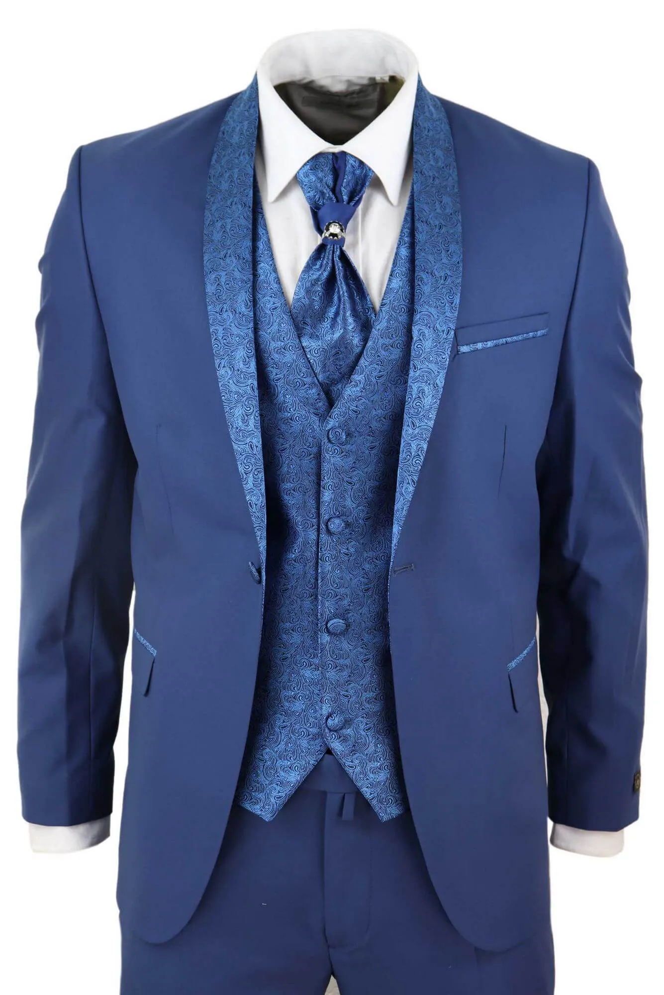 Costume de mariage 4 pièces avec cravate pour le marié