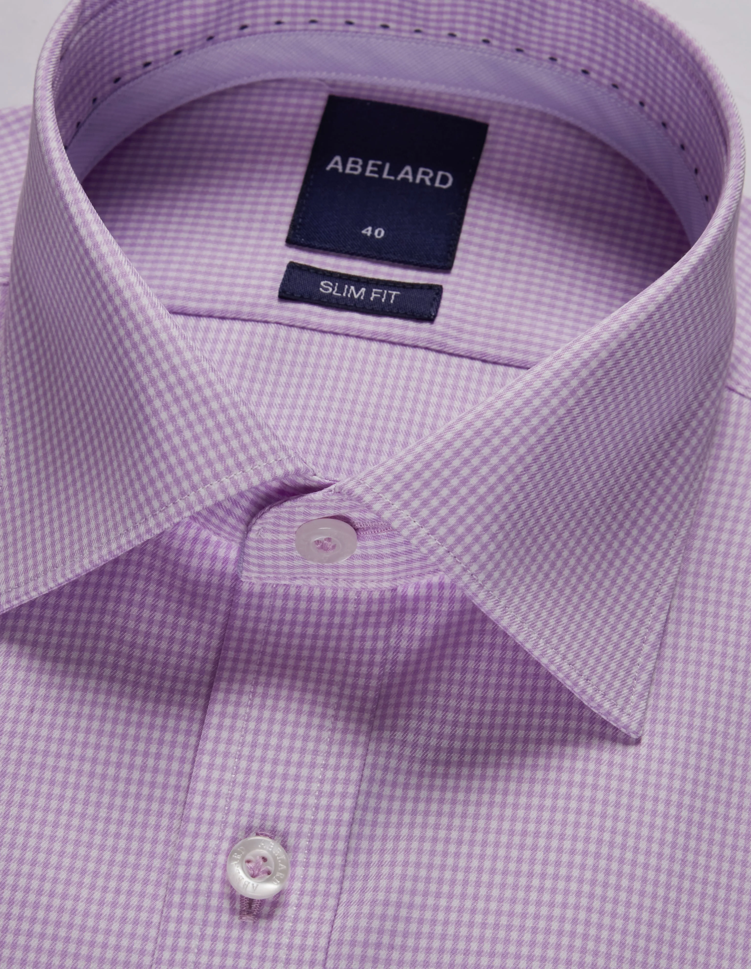 Abelard - Chemise d'affaires à manches longues - Vichy - Lilas/Blanc Abelard Clothing