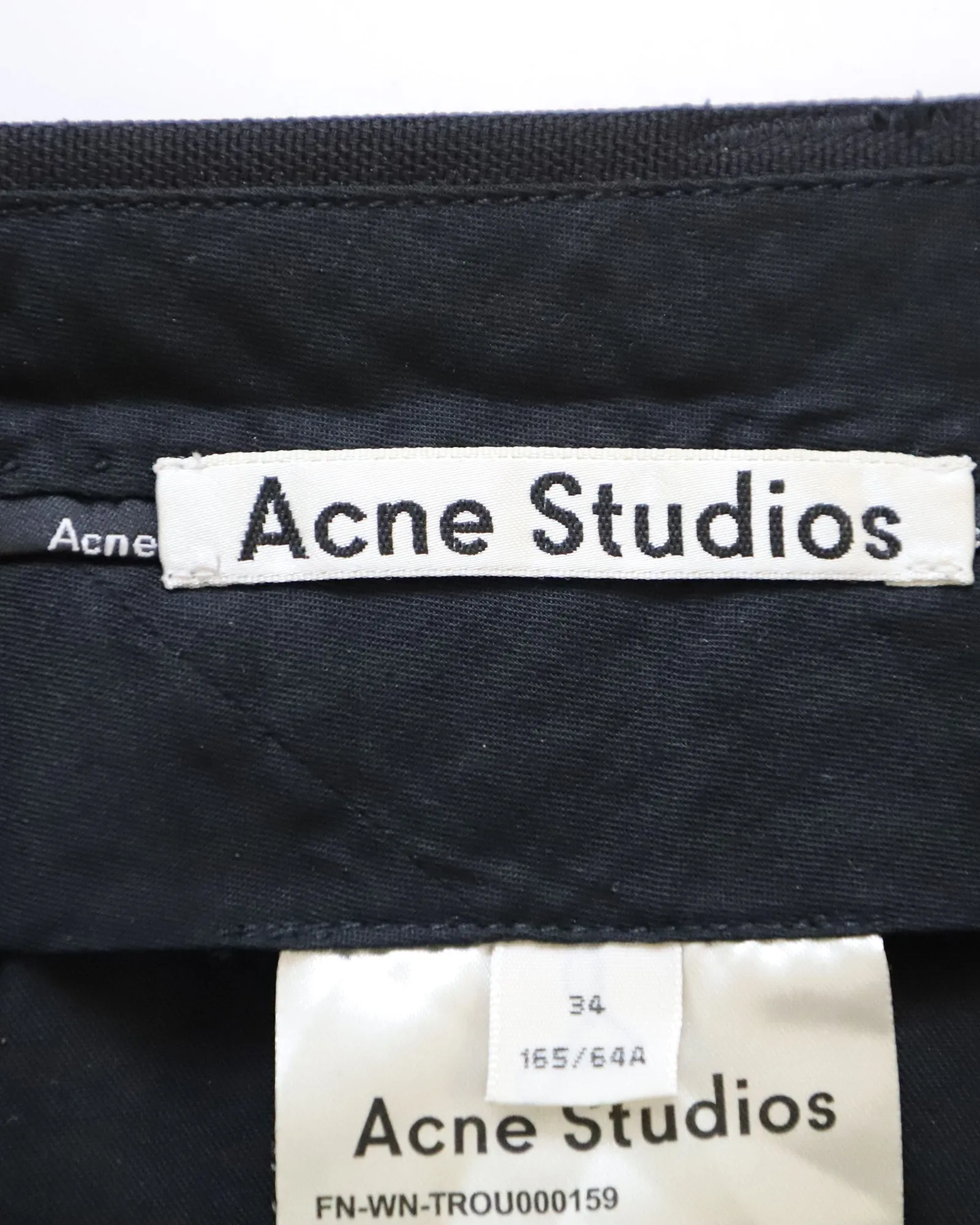 Pantalon Slim Fit Acne Studios en Polyester Noir