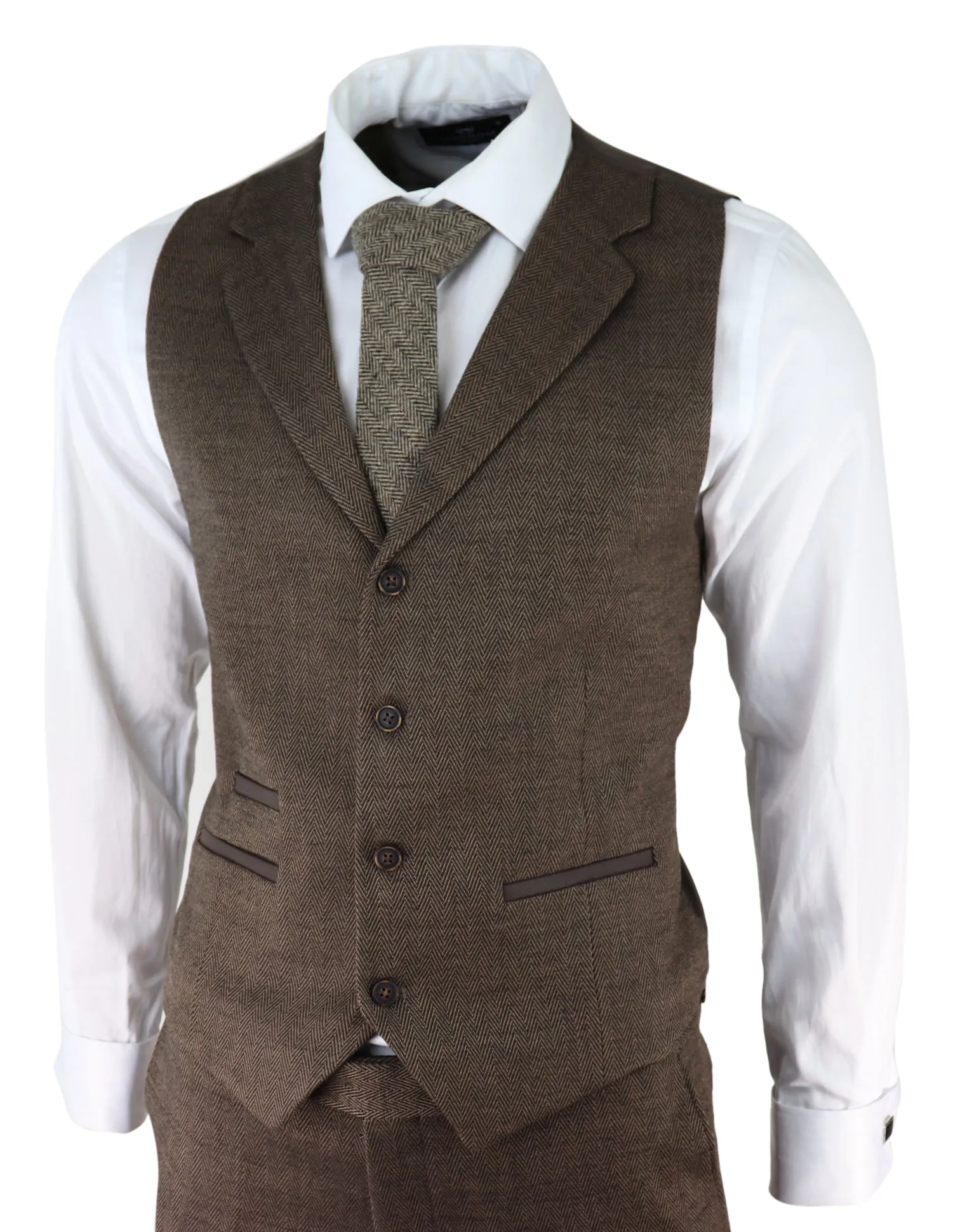 AK-06 Costume 3 pièces en tweed chevron