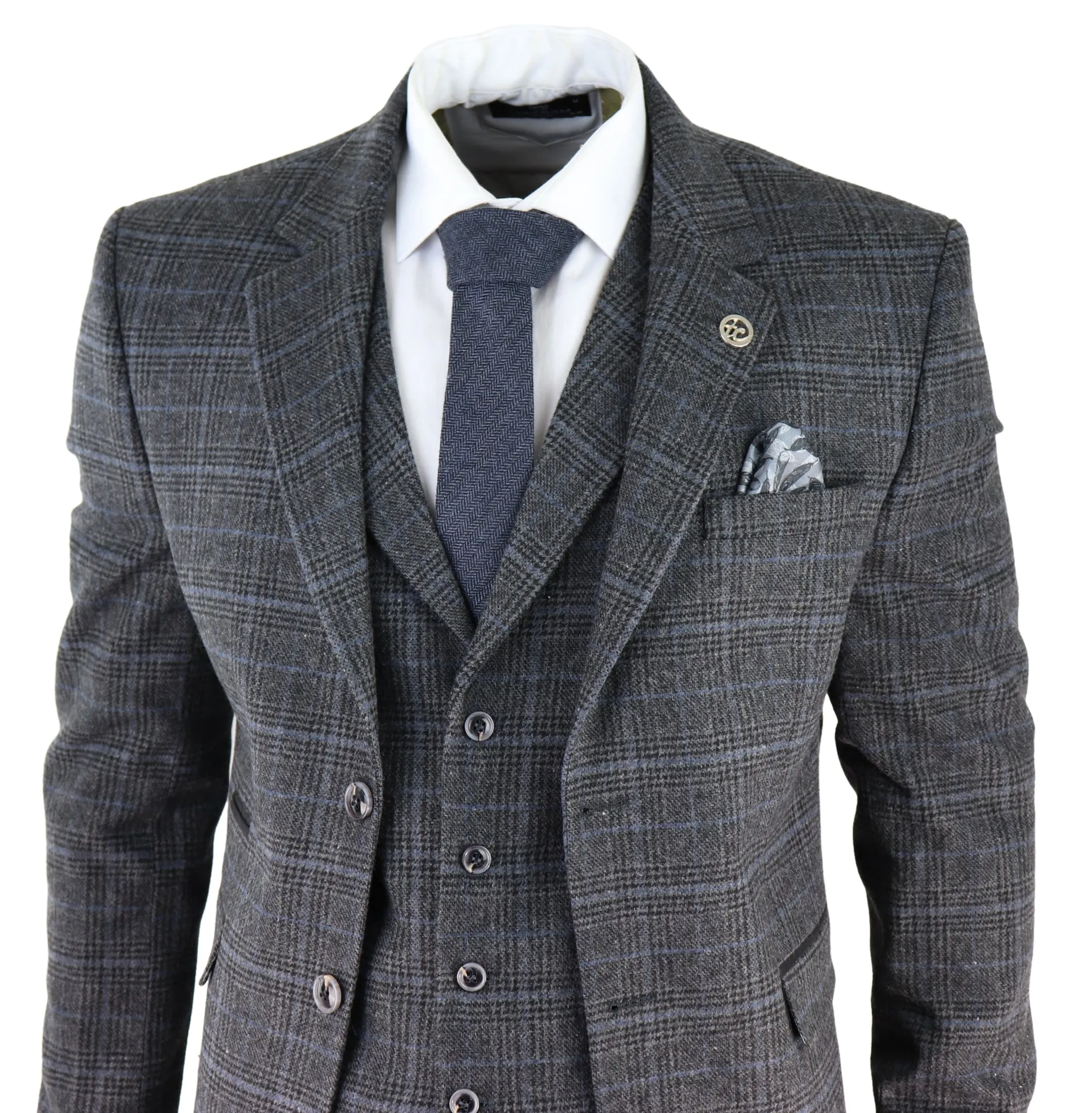 Costume 3 pièces AK-12 en tweed chevron
