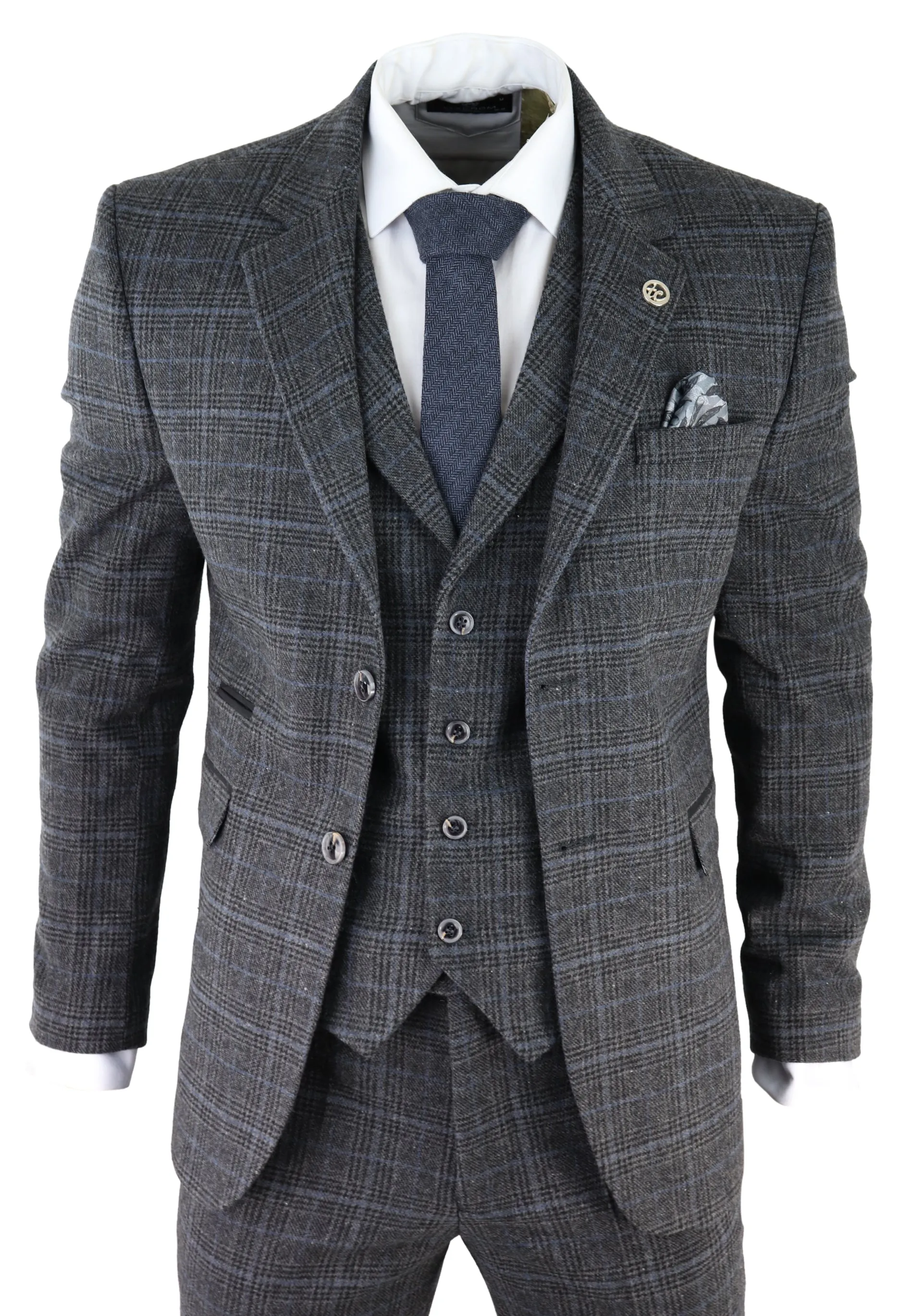 Costume 3 pièces AK-12 en tweed chevron