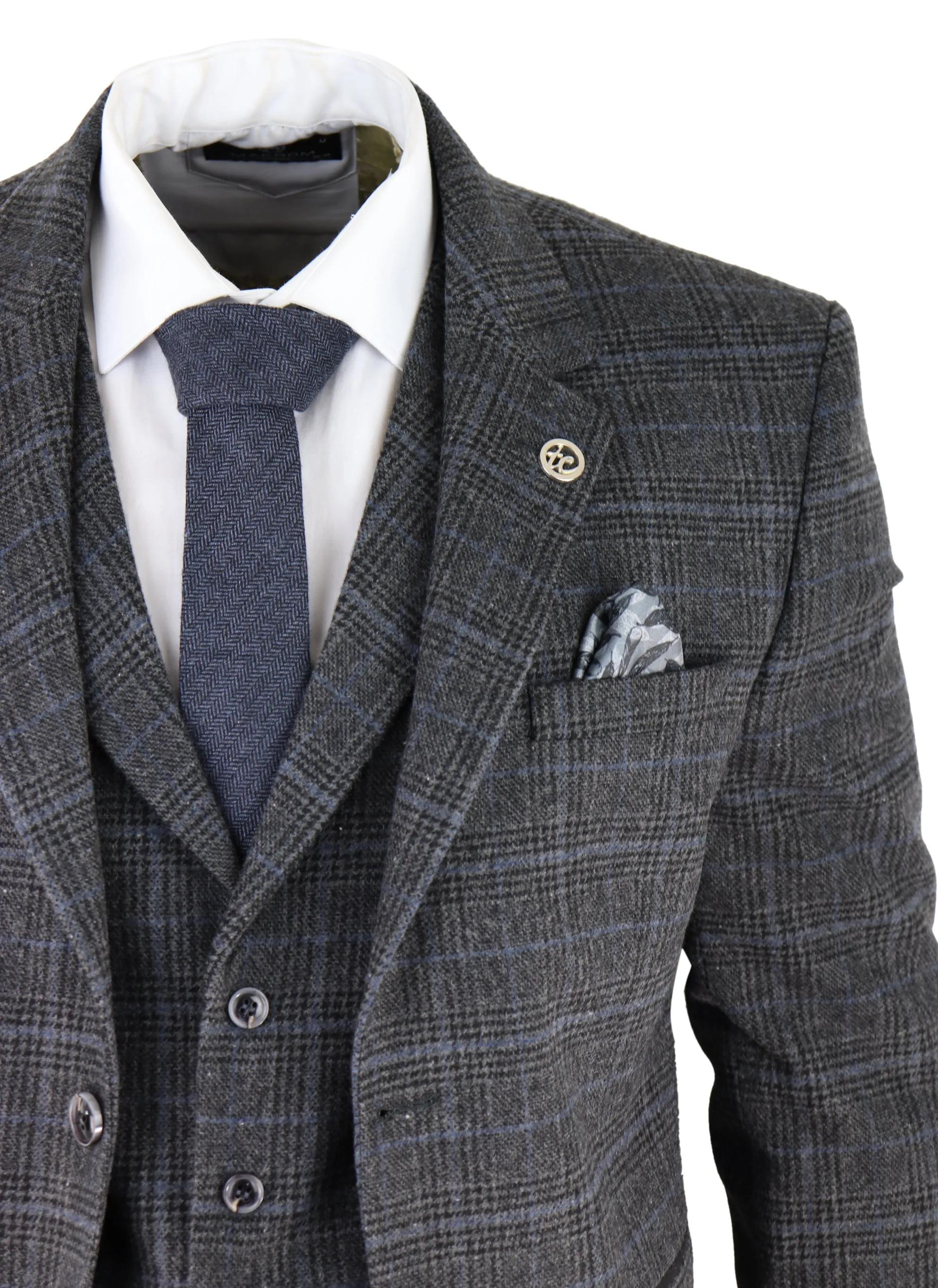 Costume 3 pièces AK-12 en tweed chevron