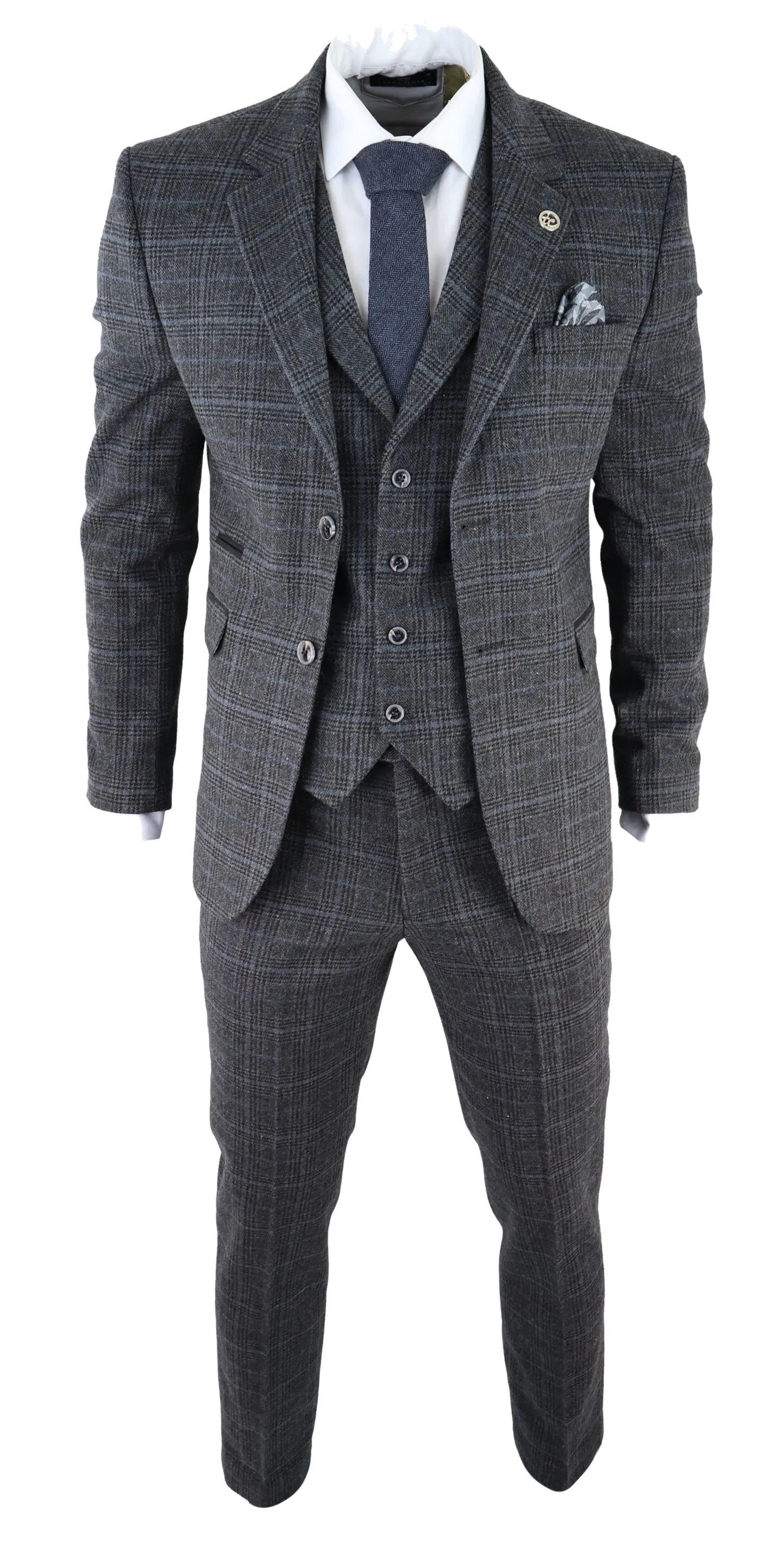 Costume 3 pièces AK-12 en tweed chevron
