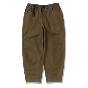 And Wander Pantalon Large en Tissu High Count Kaki Foncé