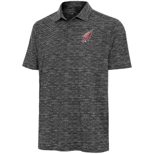 Polo de performance rayé à motif de pointe de flèche pour homme Antigua - Noir chiné