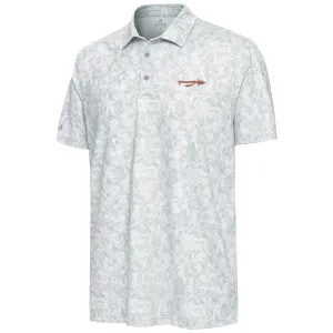 Polo Antigua pour Hommes avec Logo Spear et Imprimé Palm Broken - Blanc