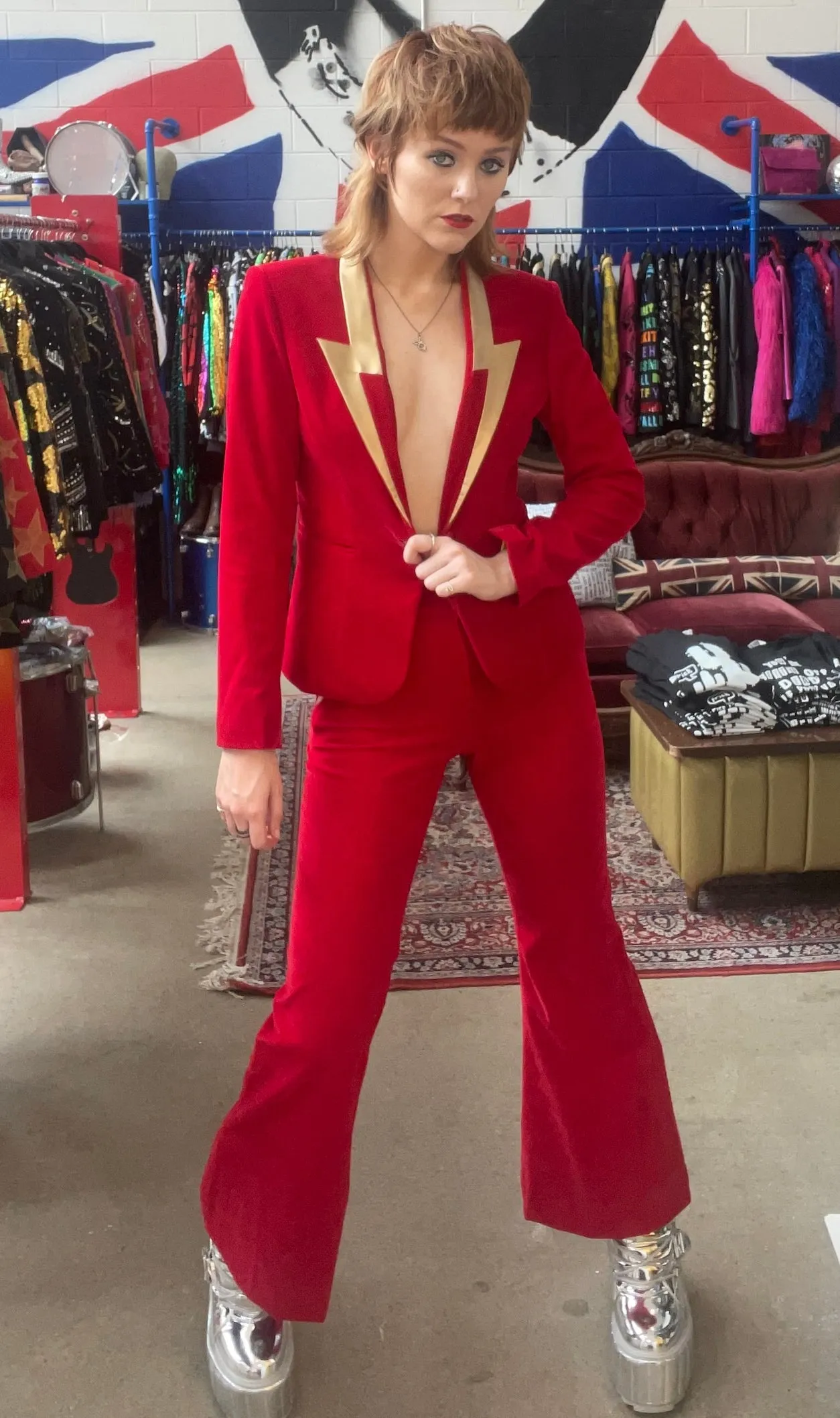 Costume Rebelle Velours Rouge Any Old Iron