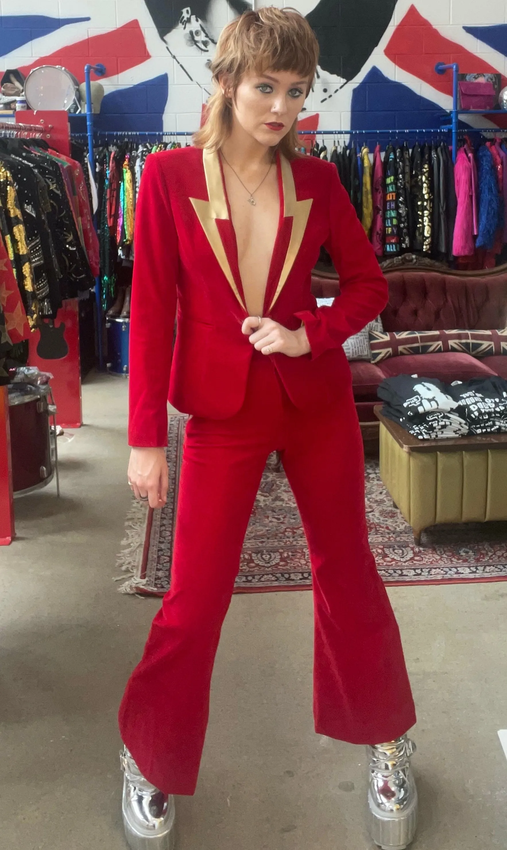 Costume Rebelle Velours Rouge Any Old Iron