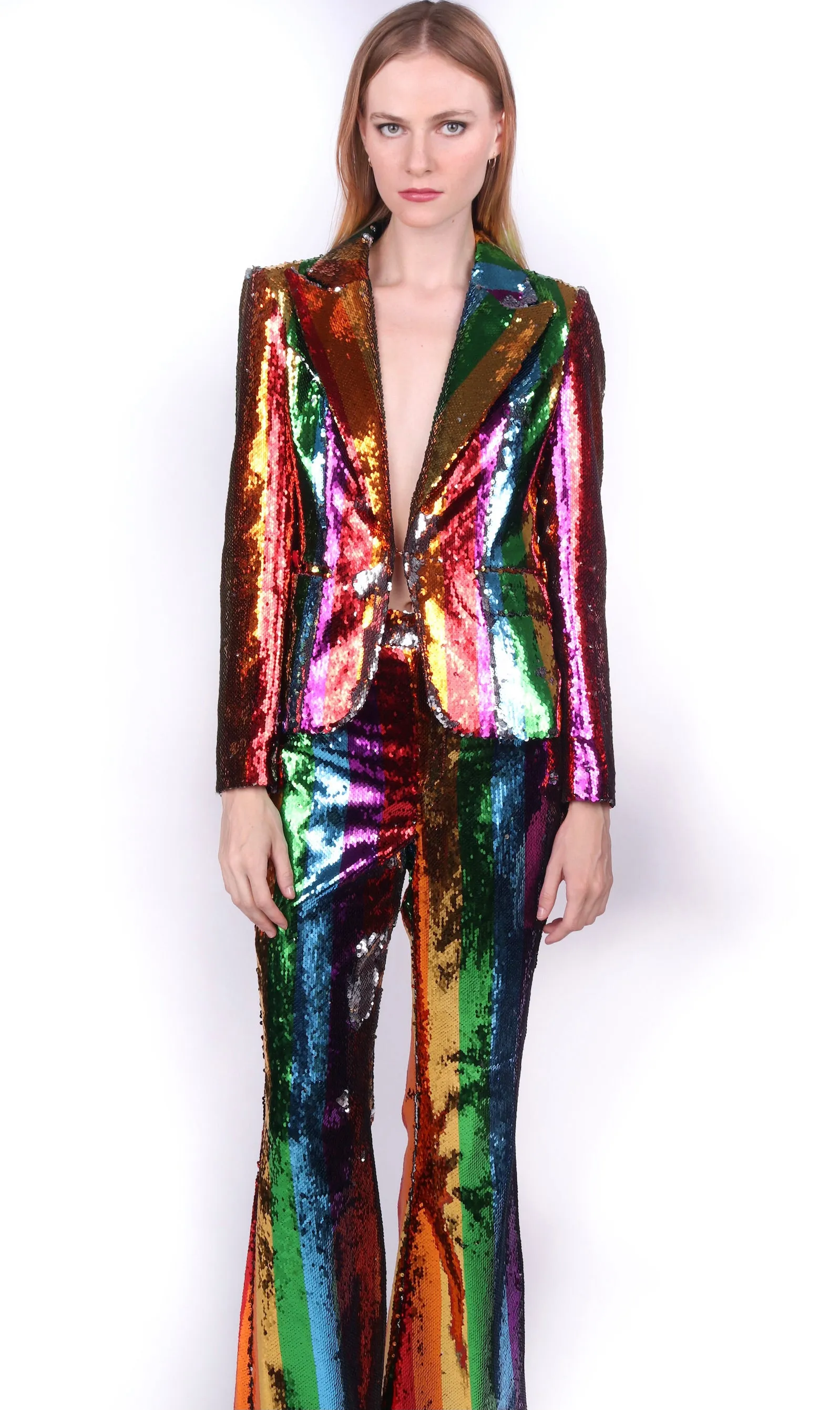 Costume Arc-en-Ciel de la Vieille Femme en Fer