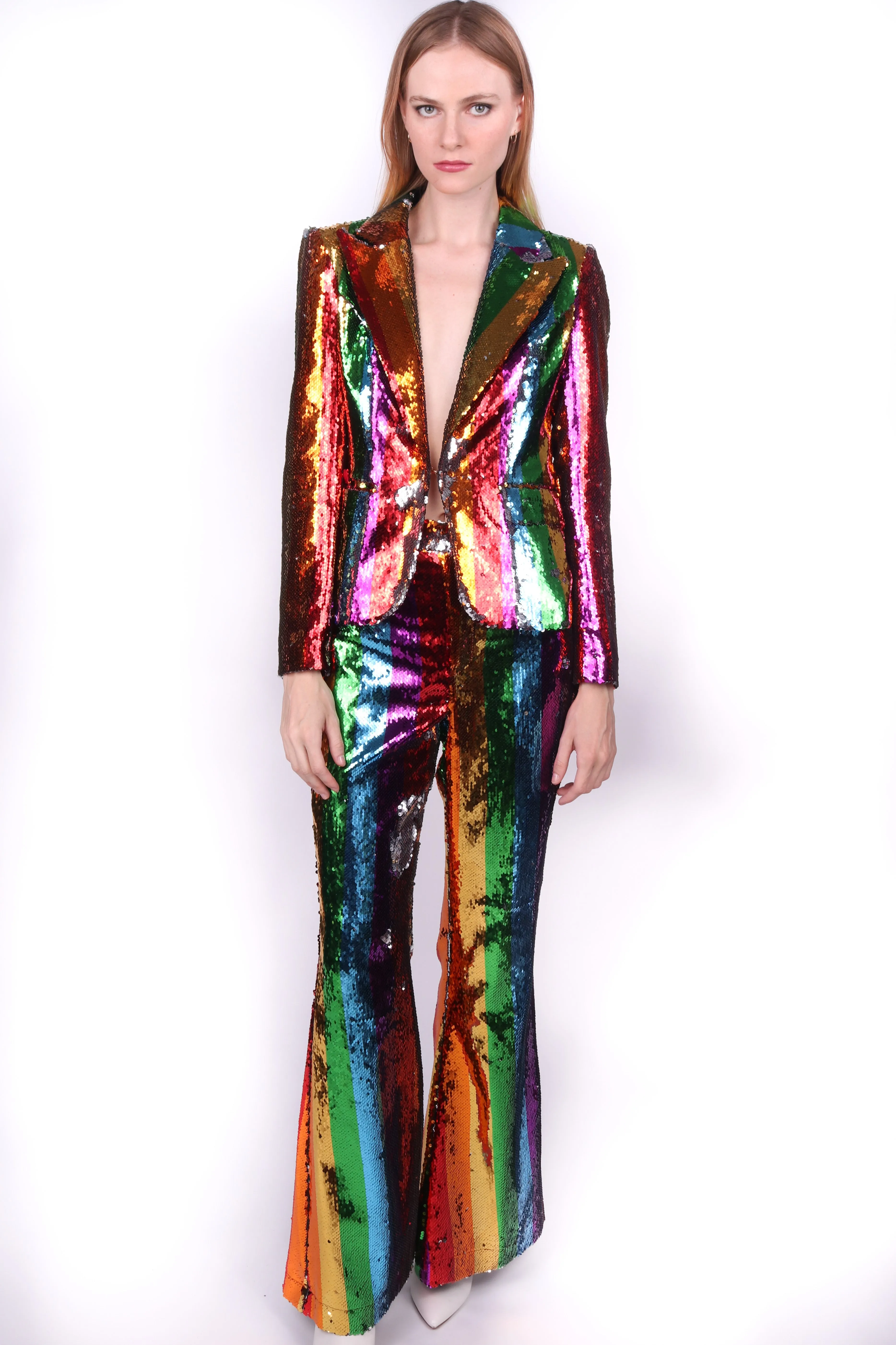 Costume Arc-en-Ciel de la Vieille Femme en Fer