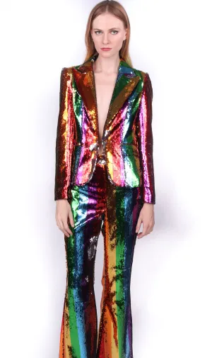 Costume Arc-en-Ciel de la Vieille Femme en Fer