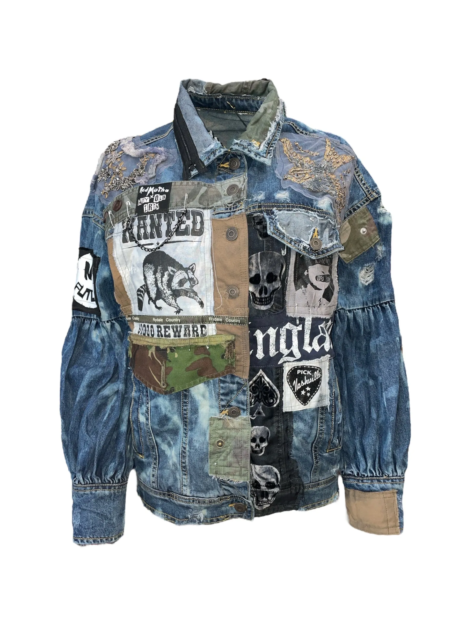 Veste en jean Any Old Iron X Red Mutha à perles nostalgiques