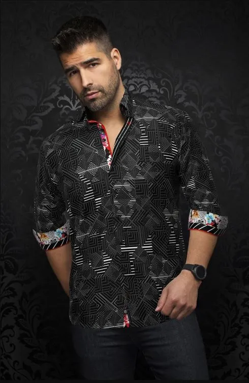 Chemise extensible Arienzo en noir