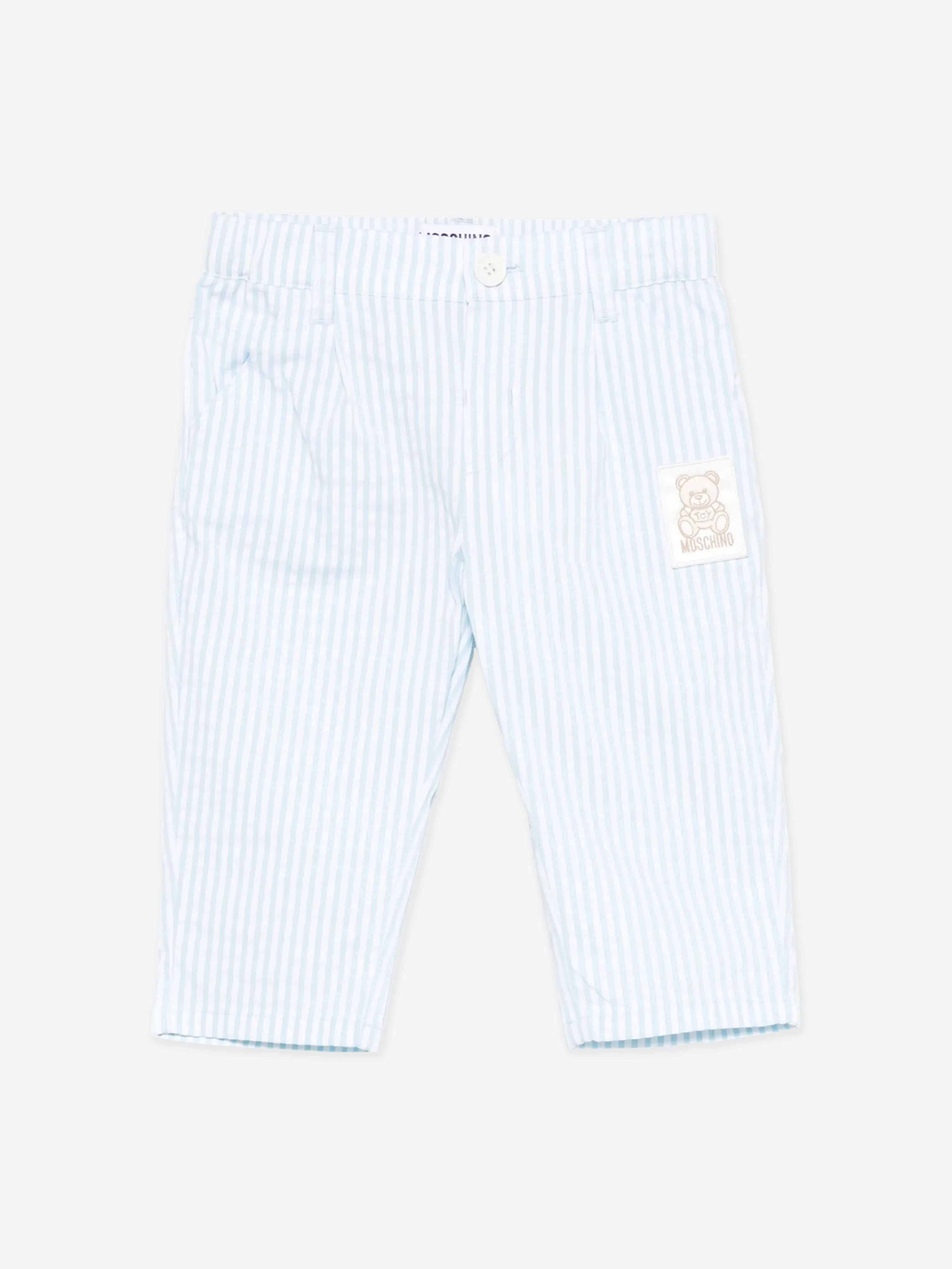 Pantalons Ours en Peluche à Rayures Bleu pour Bébé Garçon