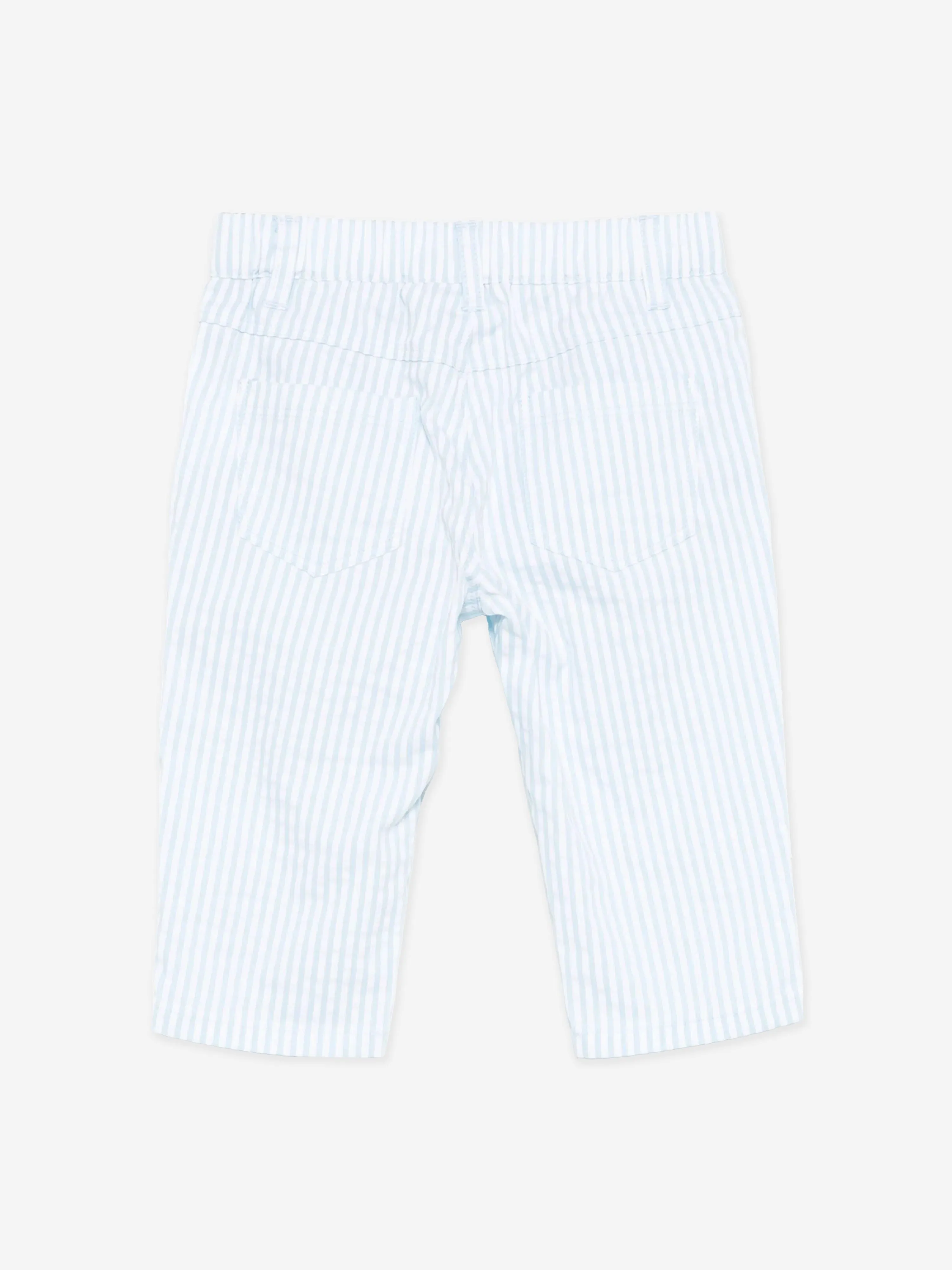 Pantalons Ours en Peluche à Rayures Bleu pour Bébé Garçon