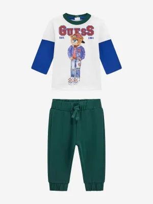 Ensemble T-shirt et pantalon pour bébé garçon en blanc