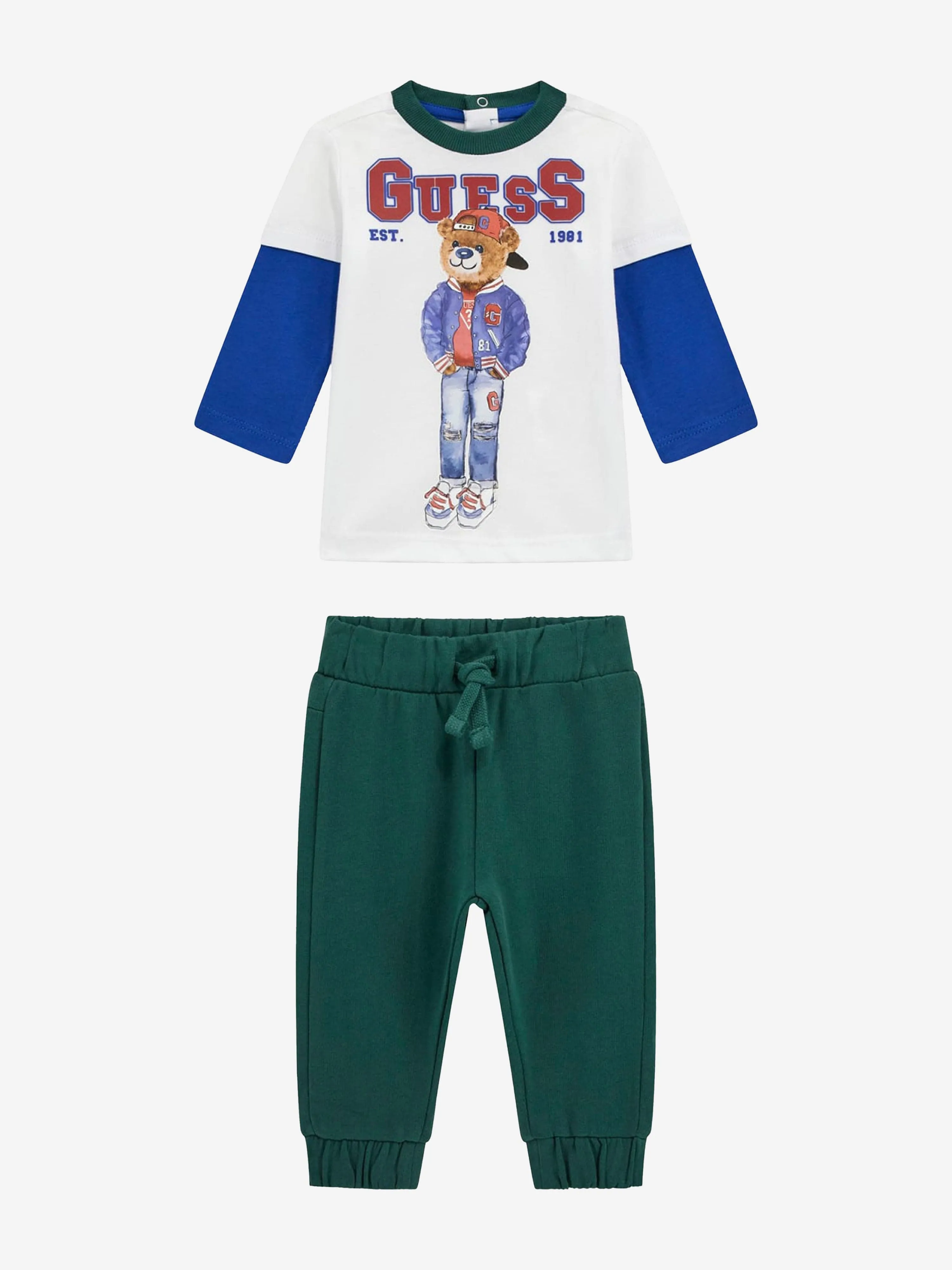 Ensemble T-shirt et pantalon pour bébé garçon en blanc