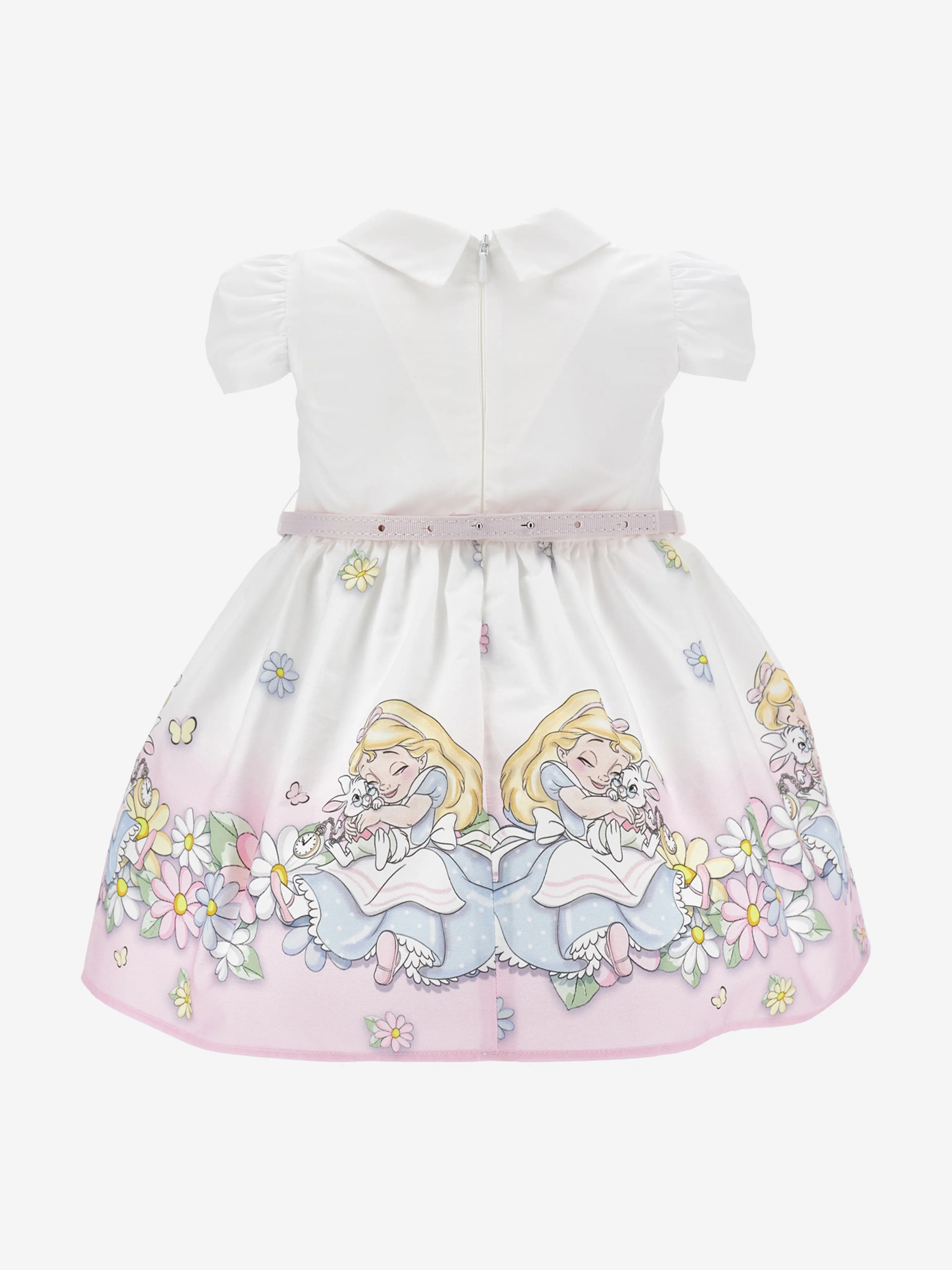 Robe Alice au Pays des Merveilles pour Bébé Fille en Blanc