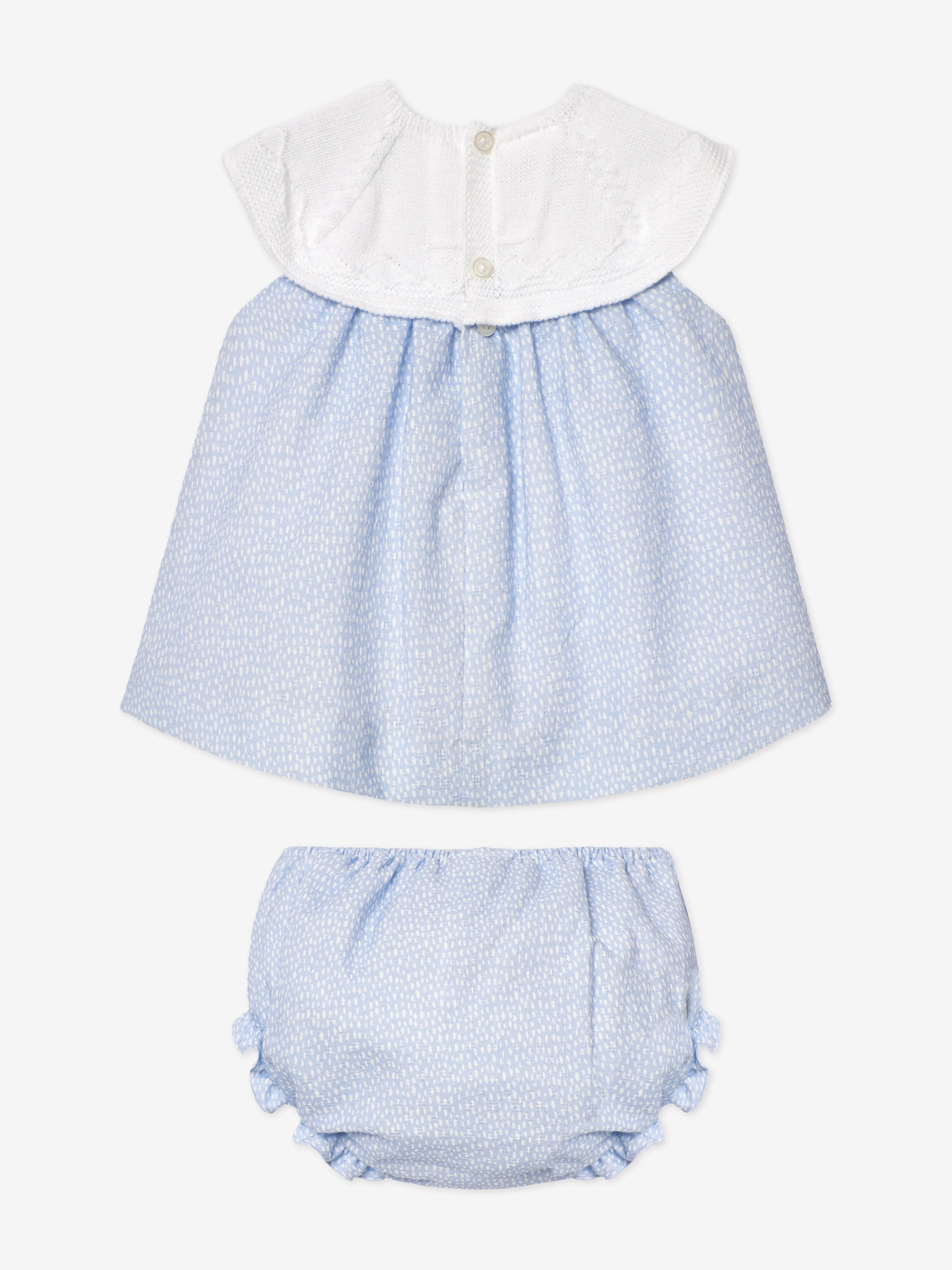 Ensemble Robe et Bloomer pour Bébé Fille en Bleu