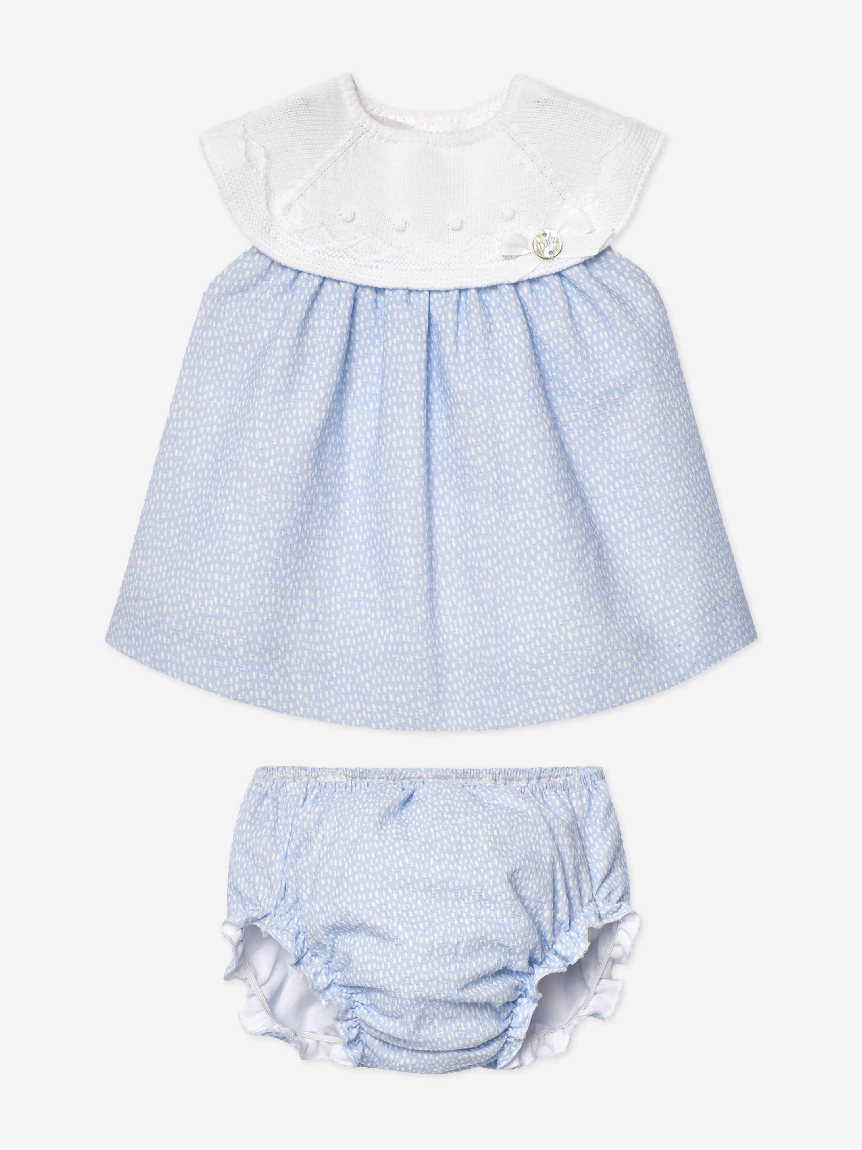 Ensemble Robe et Bloomer pour Bébé Fille en Bleu