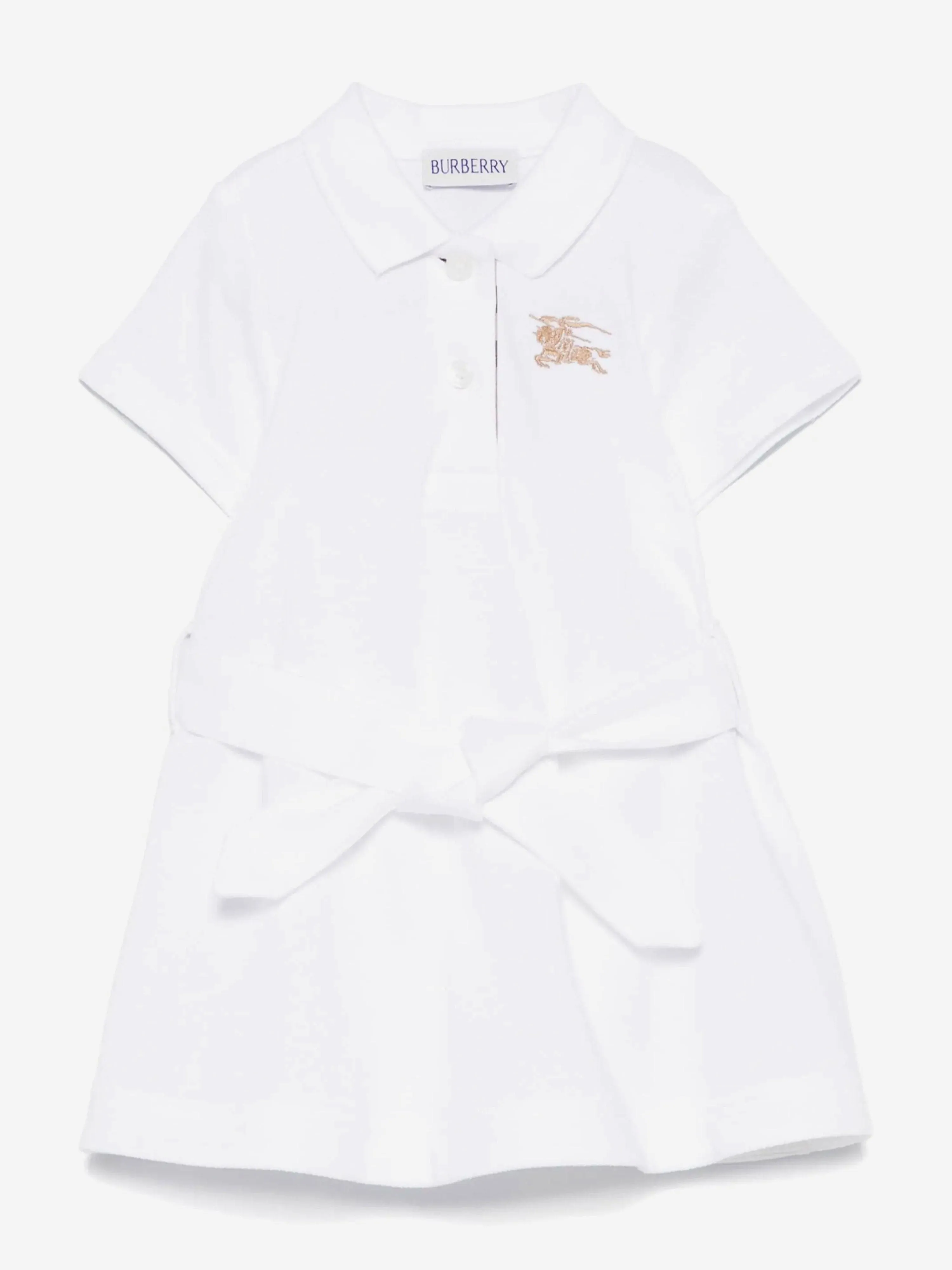 Robe polo mini Astrid pour bébé fille en blanc