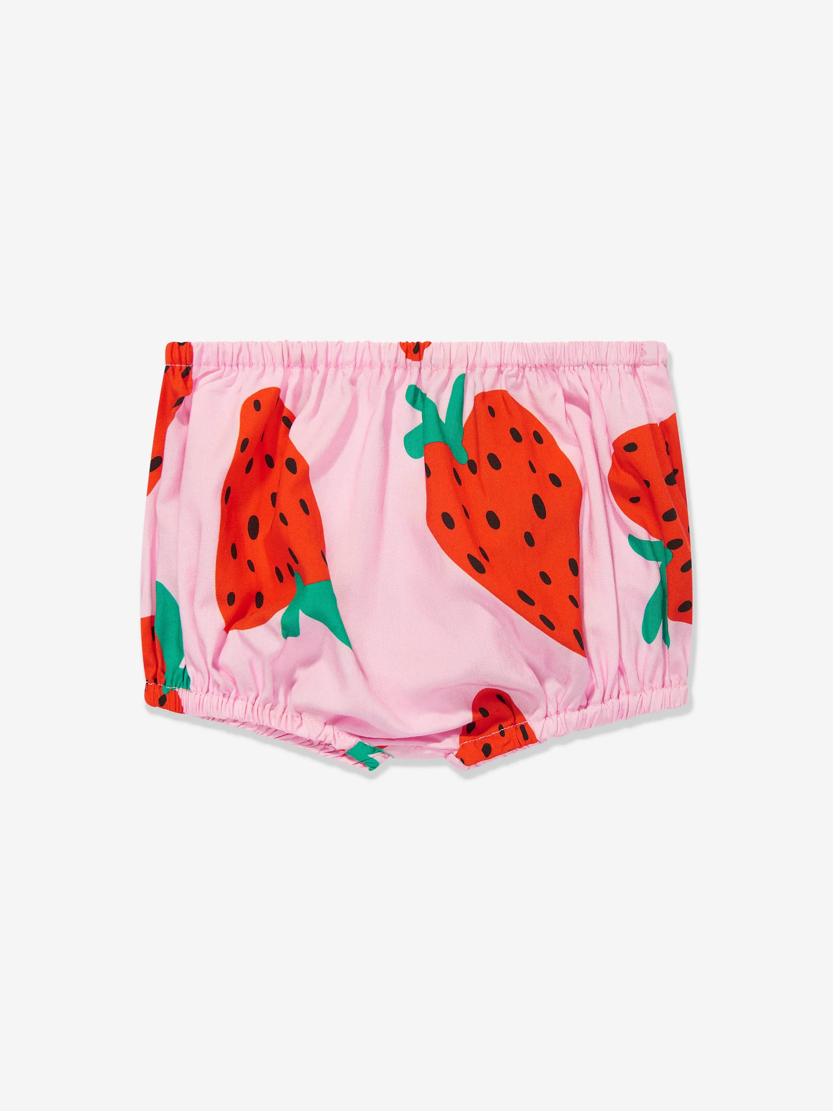 Robe à la fraise pour bébé fille avec culotte en rose