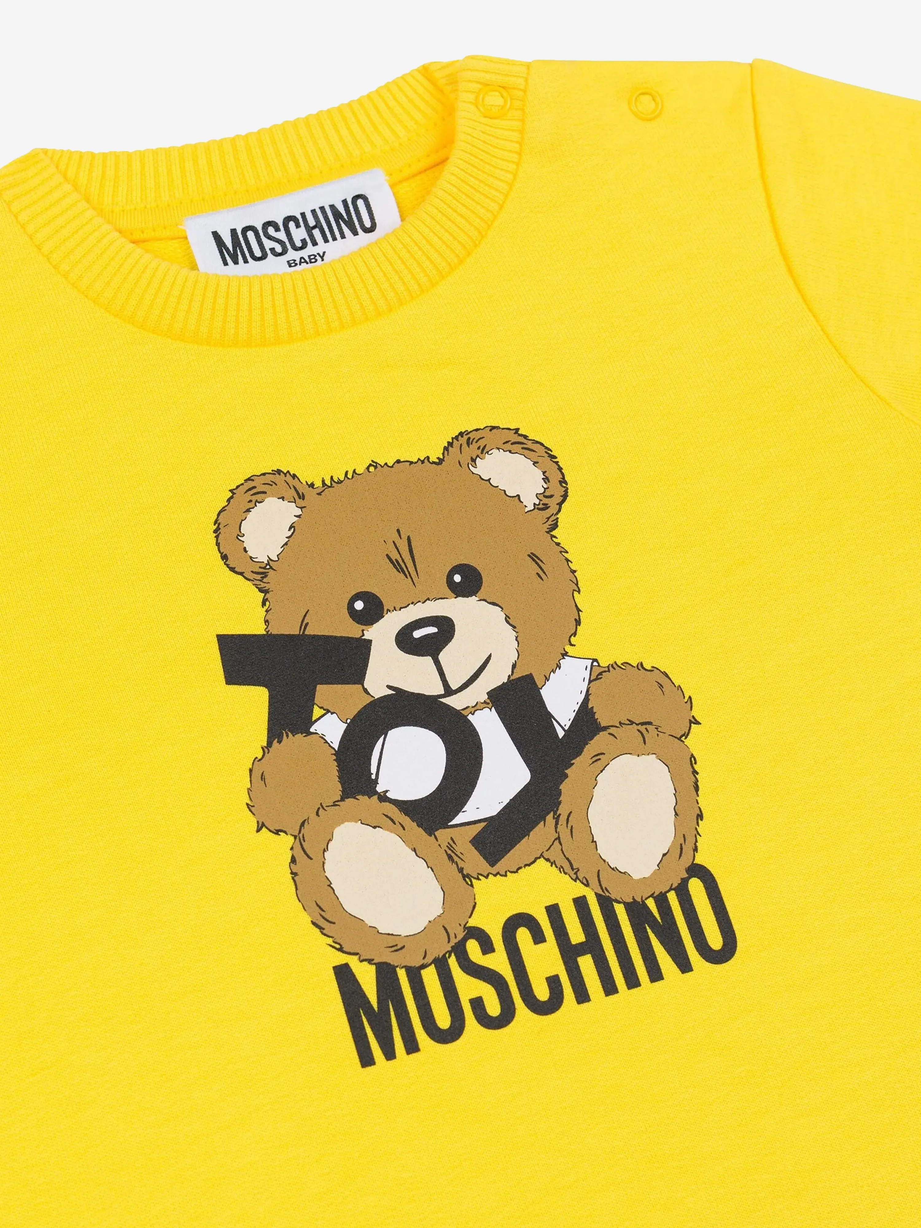 Robe en jersey ours en peluche pour bébé fille en jaune