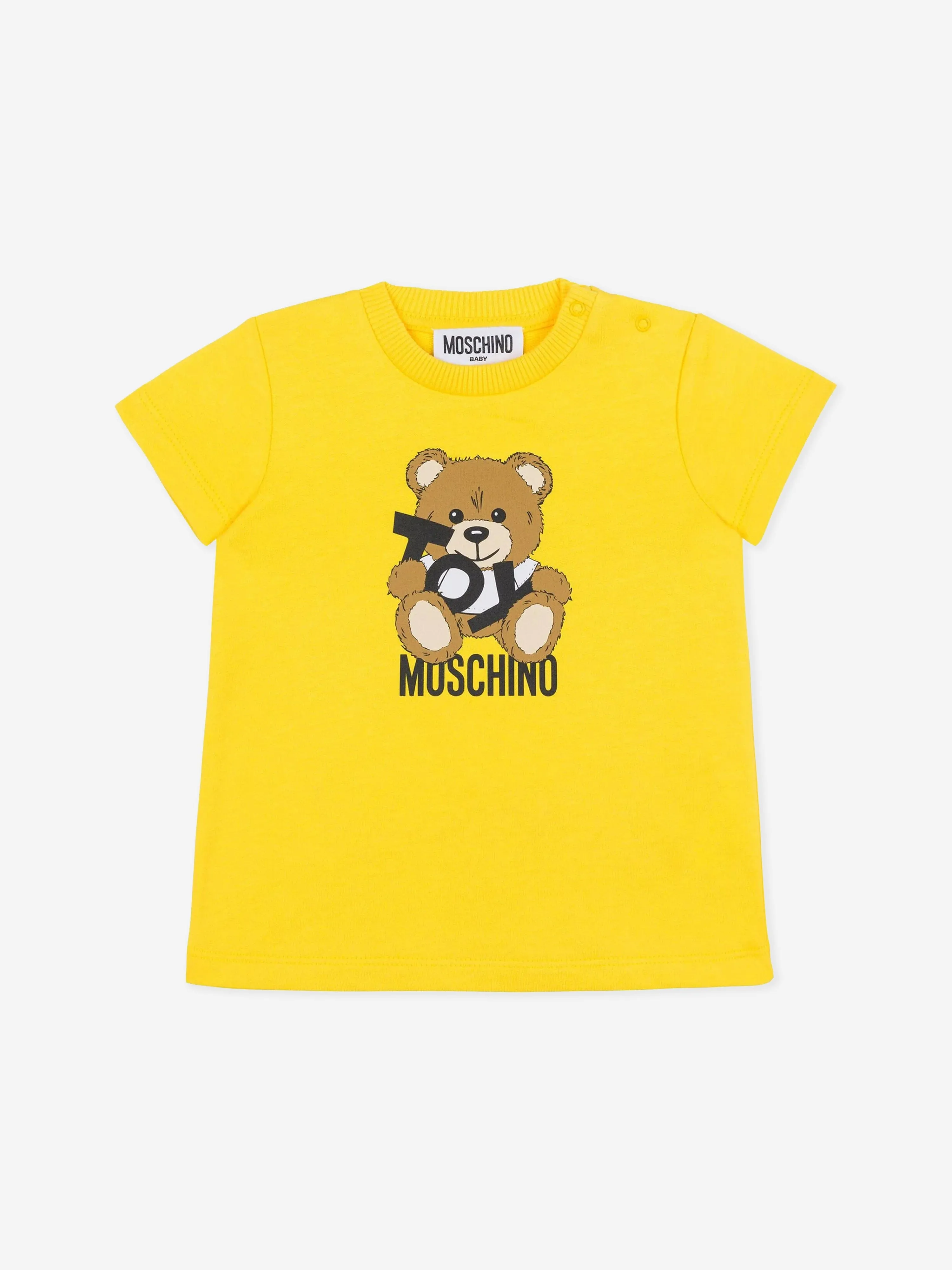 Robe en jersey ours en peluche pour bébé fille en jaune