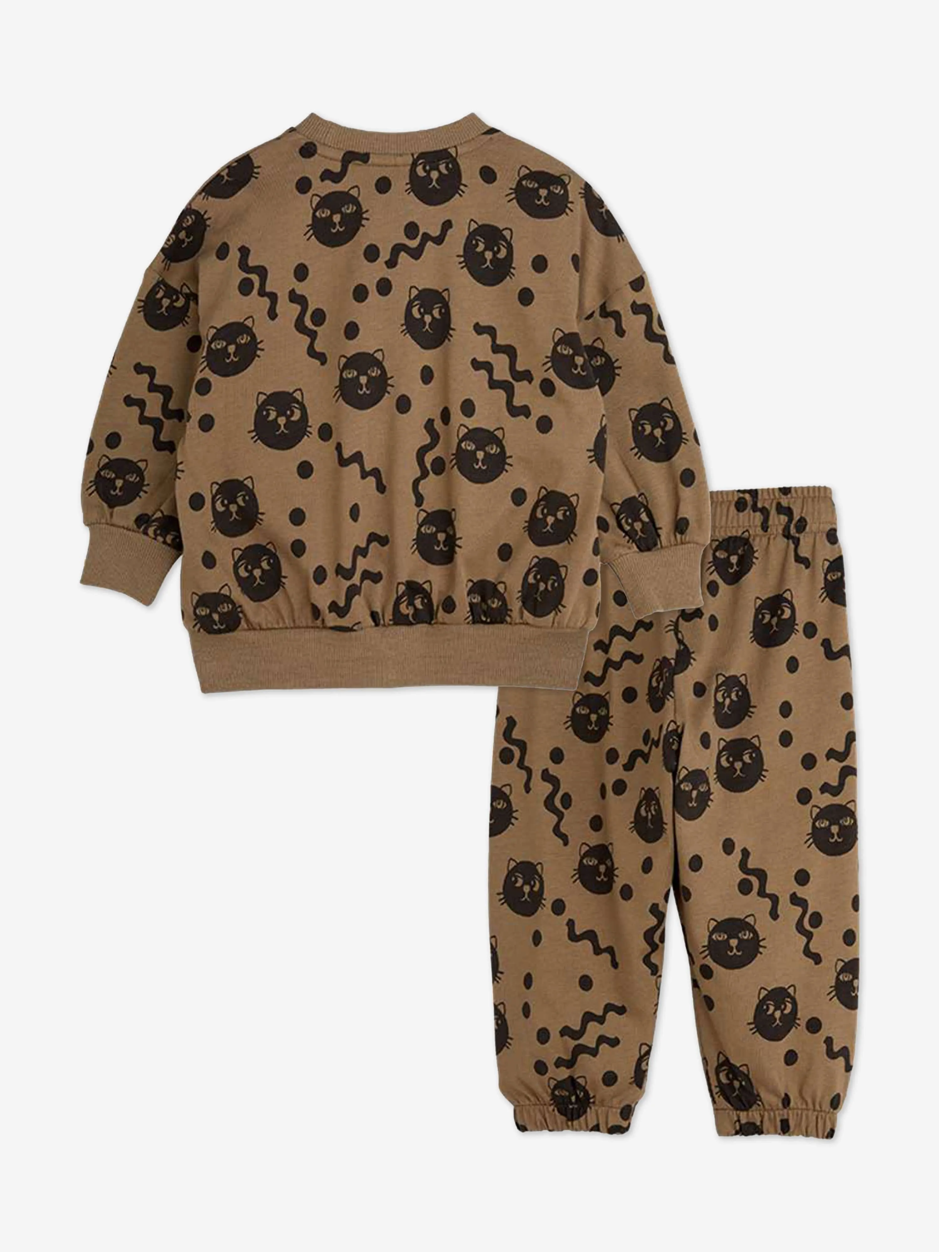 Combinaison AOP Baby Squiggly Cats en marron