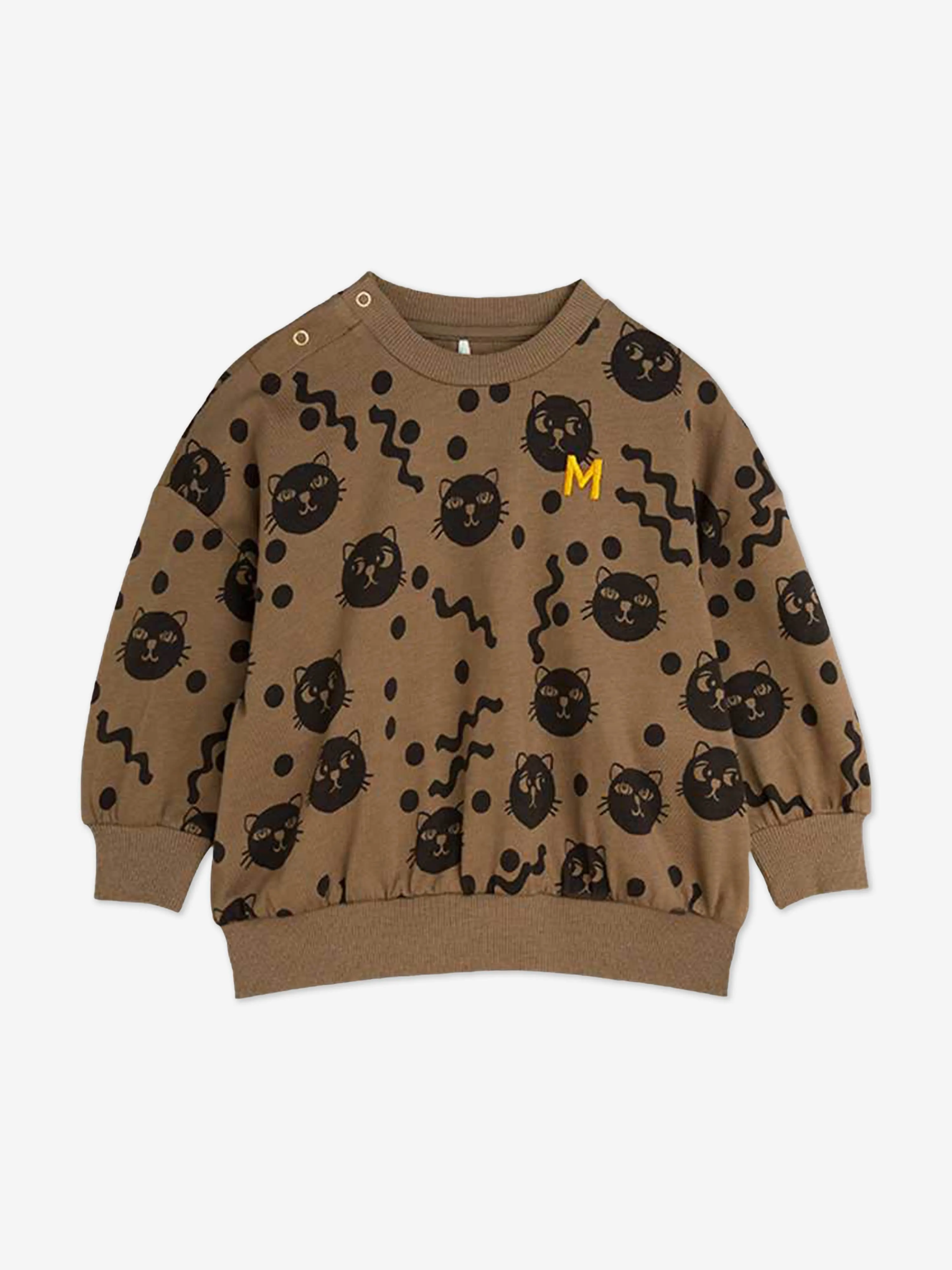 Combinaison AOP Baby Squiggly Cats en marron