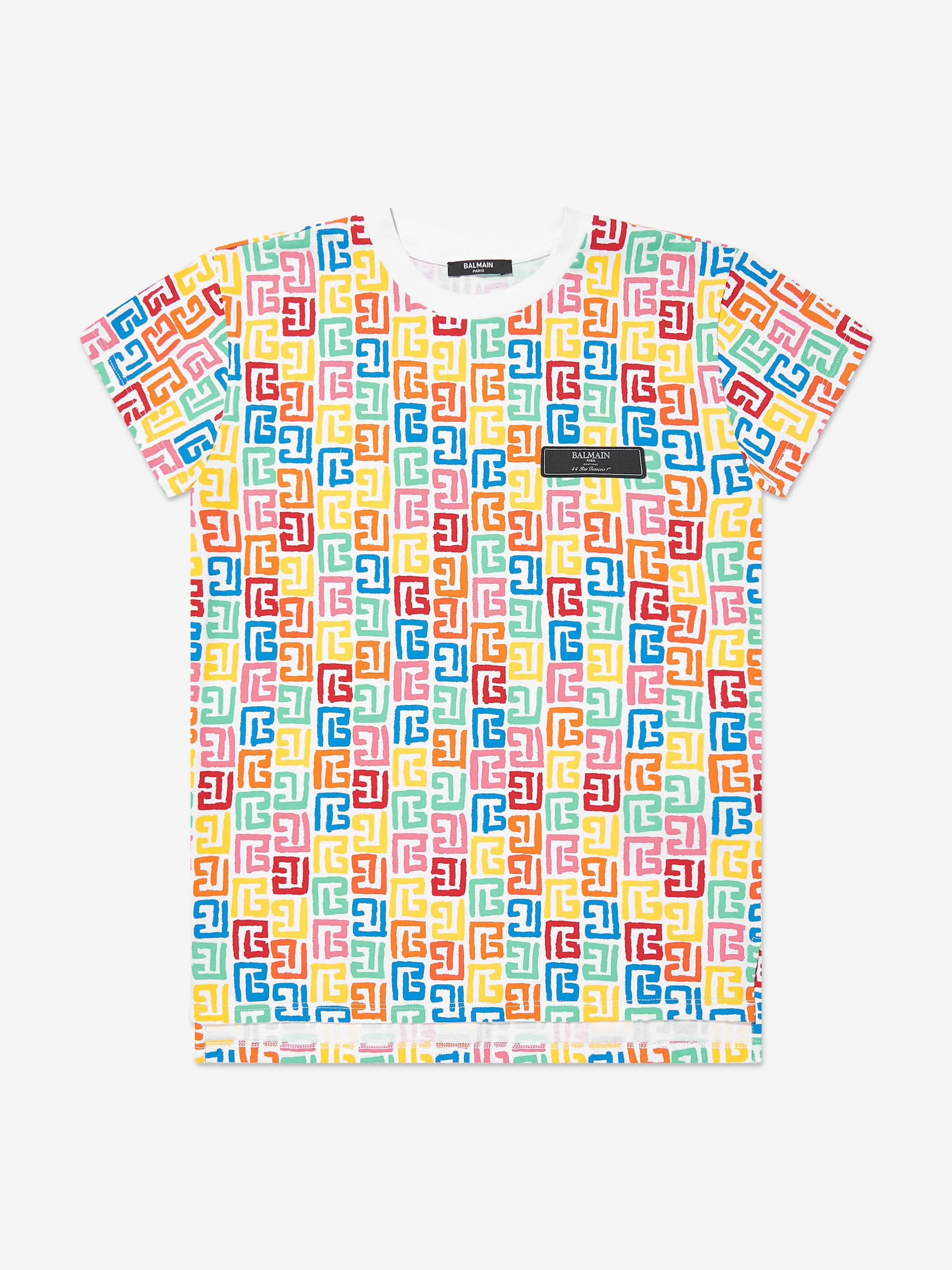 Robe en jersey multicolore Monogram Balmain pour filles