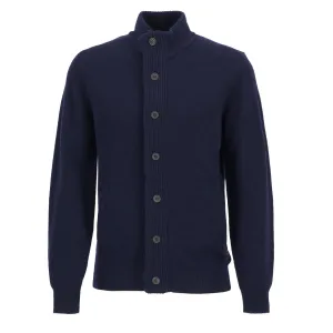 Pull en maille zippé avec patch emblématique Barbour - Marine