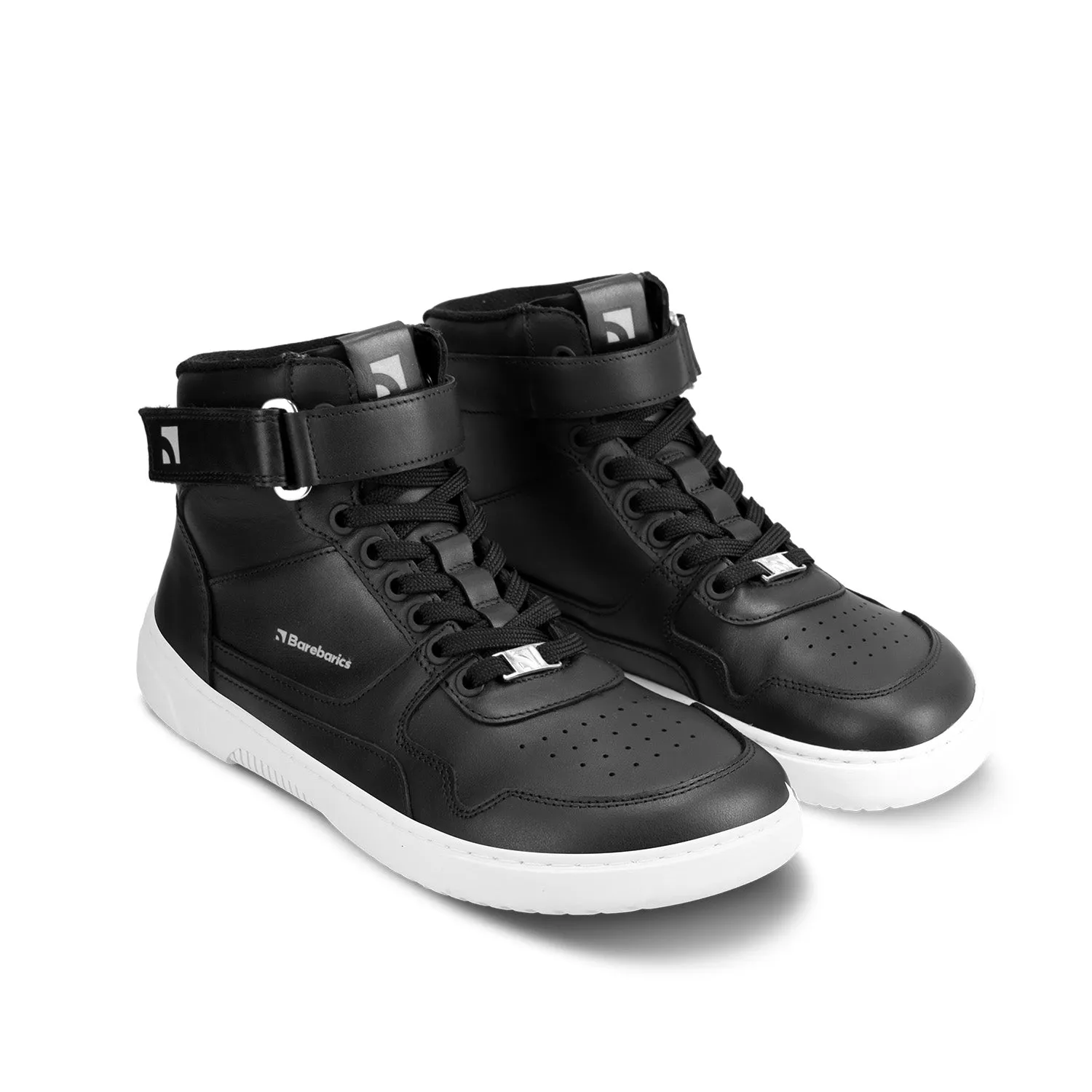Baskets Pieds Nus Barebarics Zing - Montant - Noir & Blanc - Chaussures en Cuir_Be Lenka_Chaussures