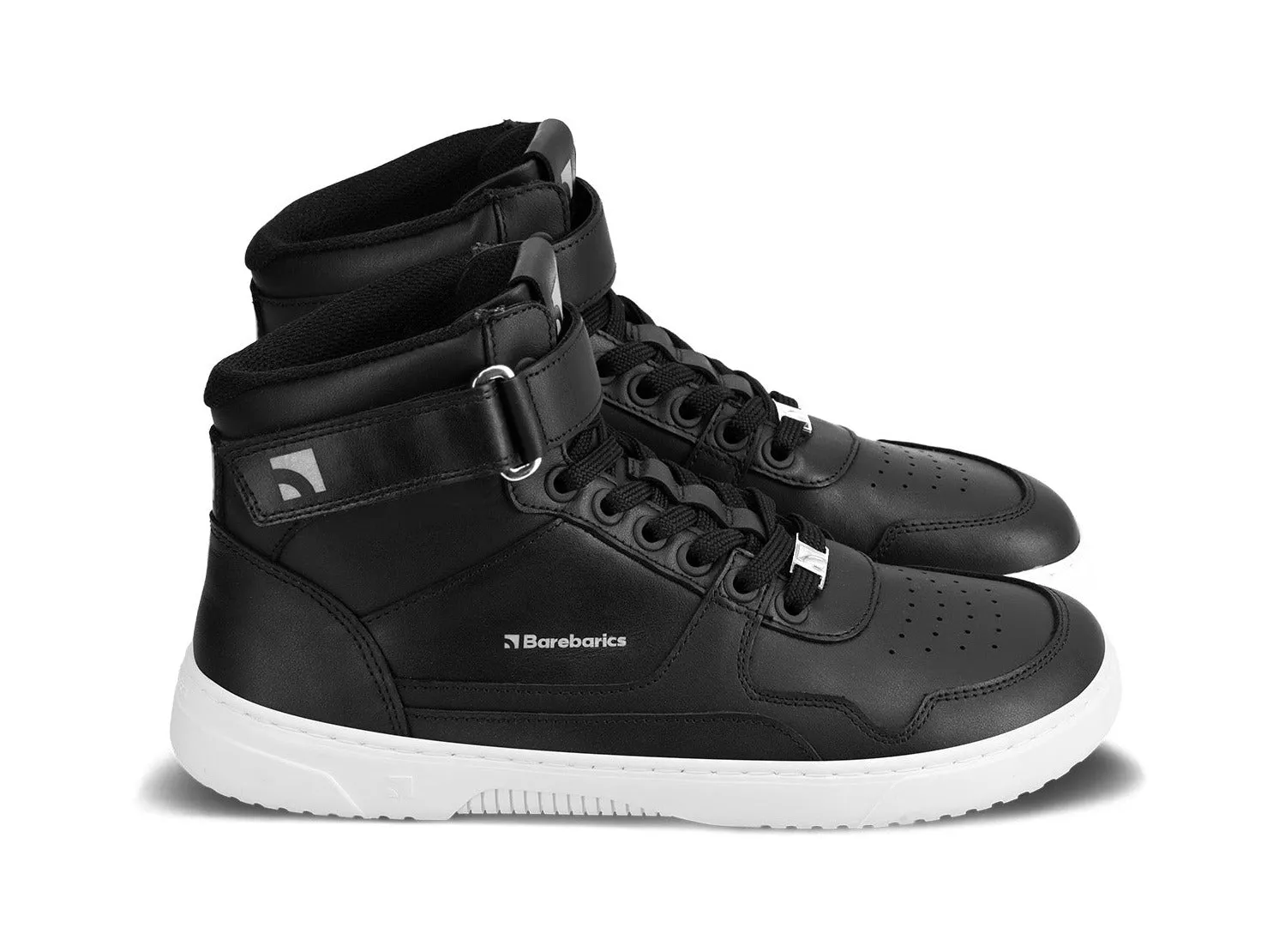 Baskets Pieds Nus Barebarics Zing - Montant - Noir & Blanc - Chaussures en Cuir_Be Lenka_Chaussures