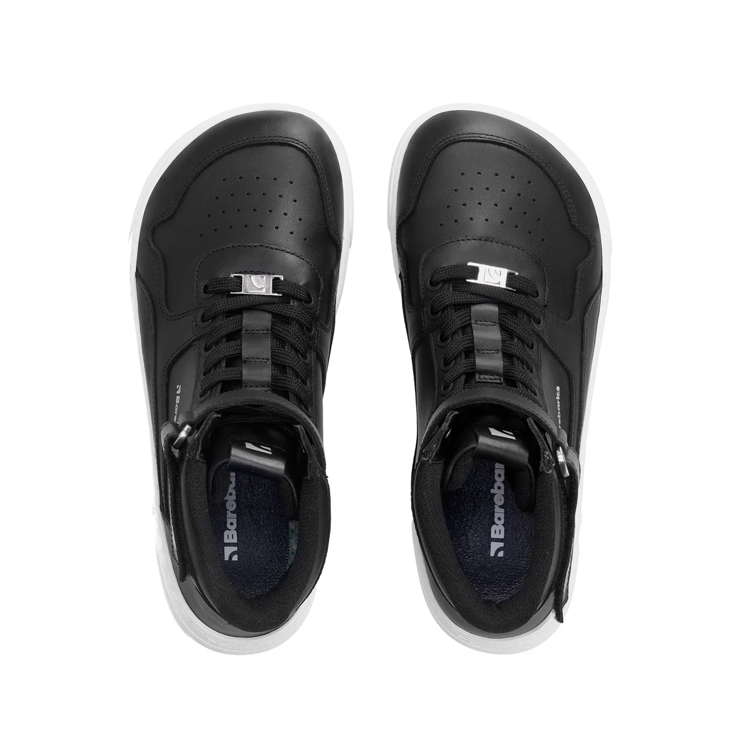 Baskets Pieds Nus Barebarics Zing - Montant - Noir & Blanc - Chaussures en Cuir_Be Lenka_Chaussures