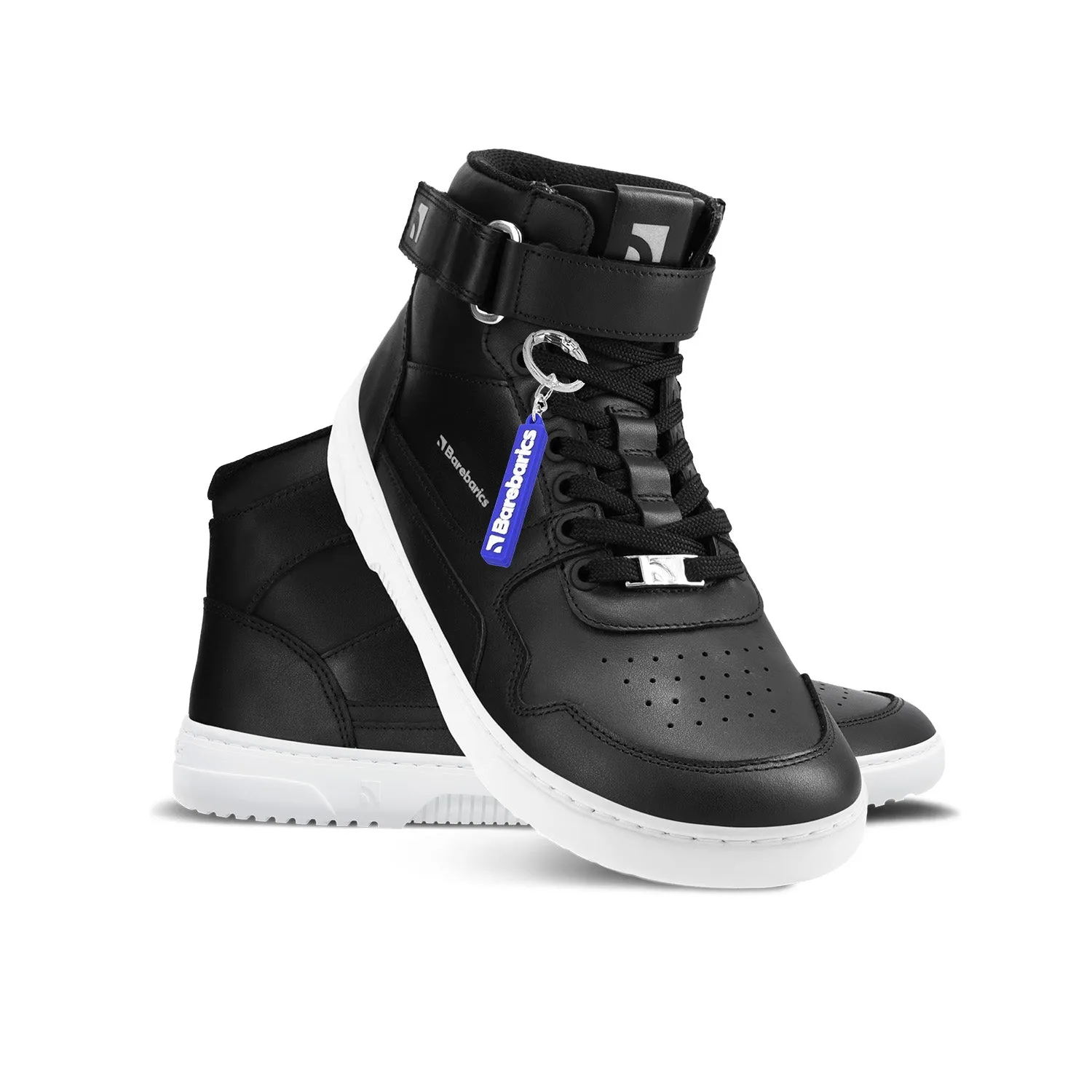Baskets Pieds Nus Barebarics Zing - Montant - Noir & Blanc - Chaussures en Cuir_Be Lenka_Chaussures