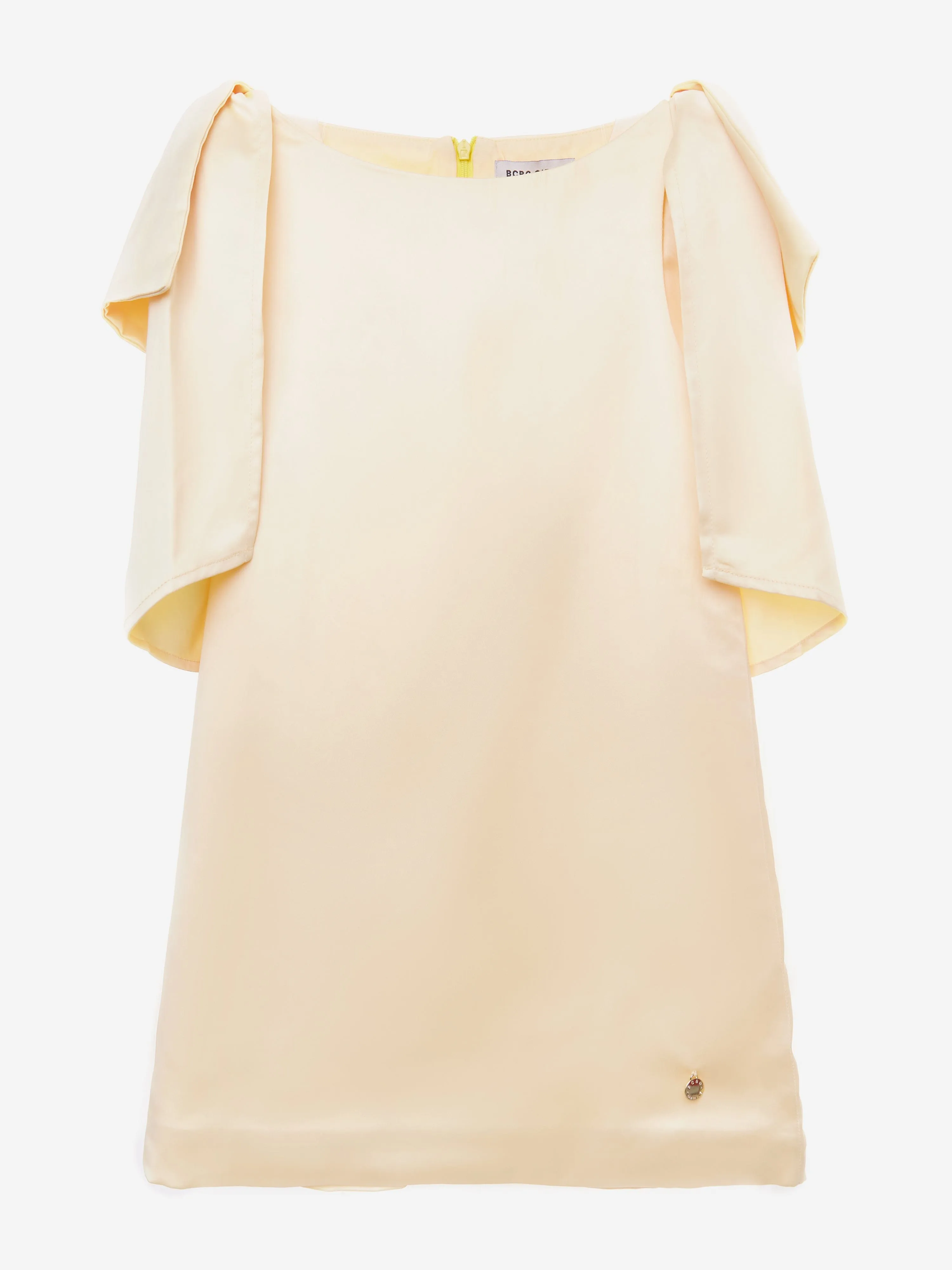 Robe en satin BCBG Girls à manches à nœuds en jaune