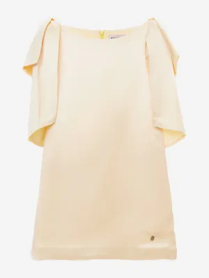 Robe en satin BCBG Girls à manches à nœuds en jaune