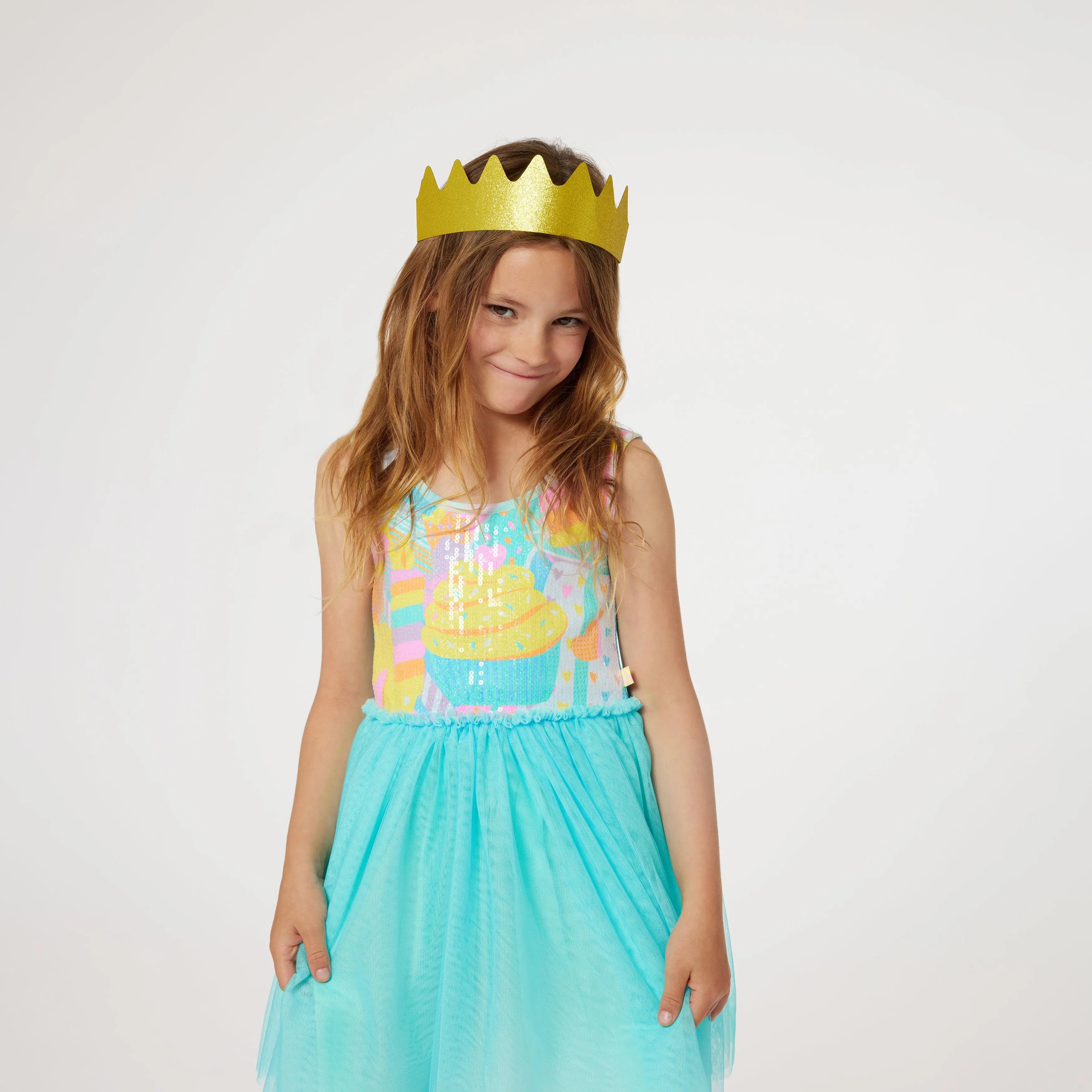 Robe Billieblush pour Filles avec Couronne Pailletée en Bleu