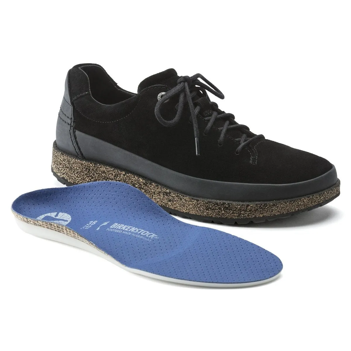 Birkenstock Hommes Honnef Bas Noir Suède Chaussures Birkenstock