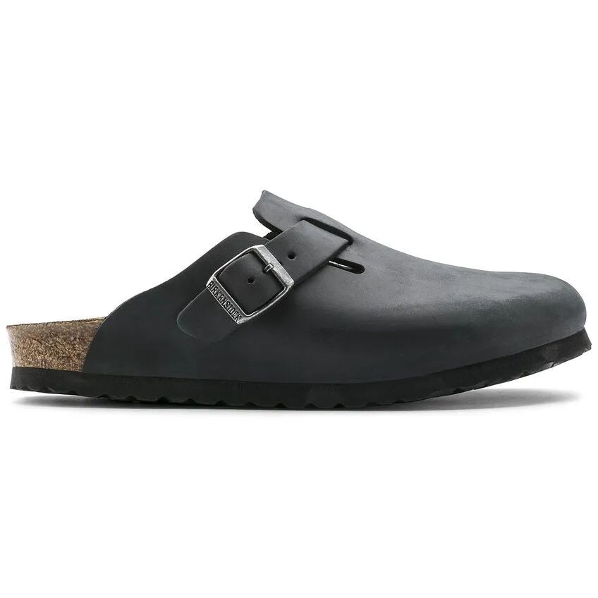 Birkenstock Boston en cuir huilé noir standard
