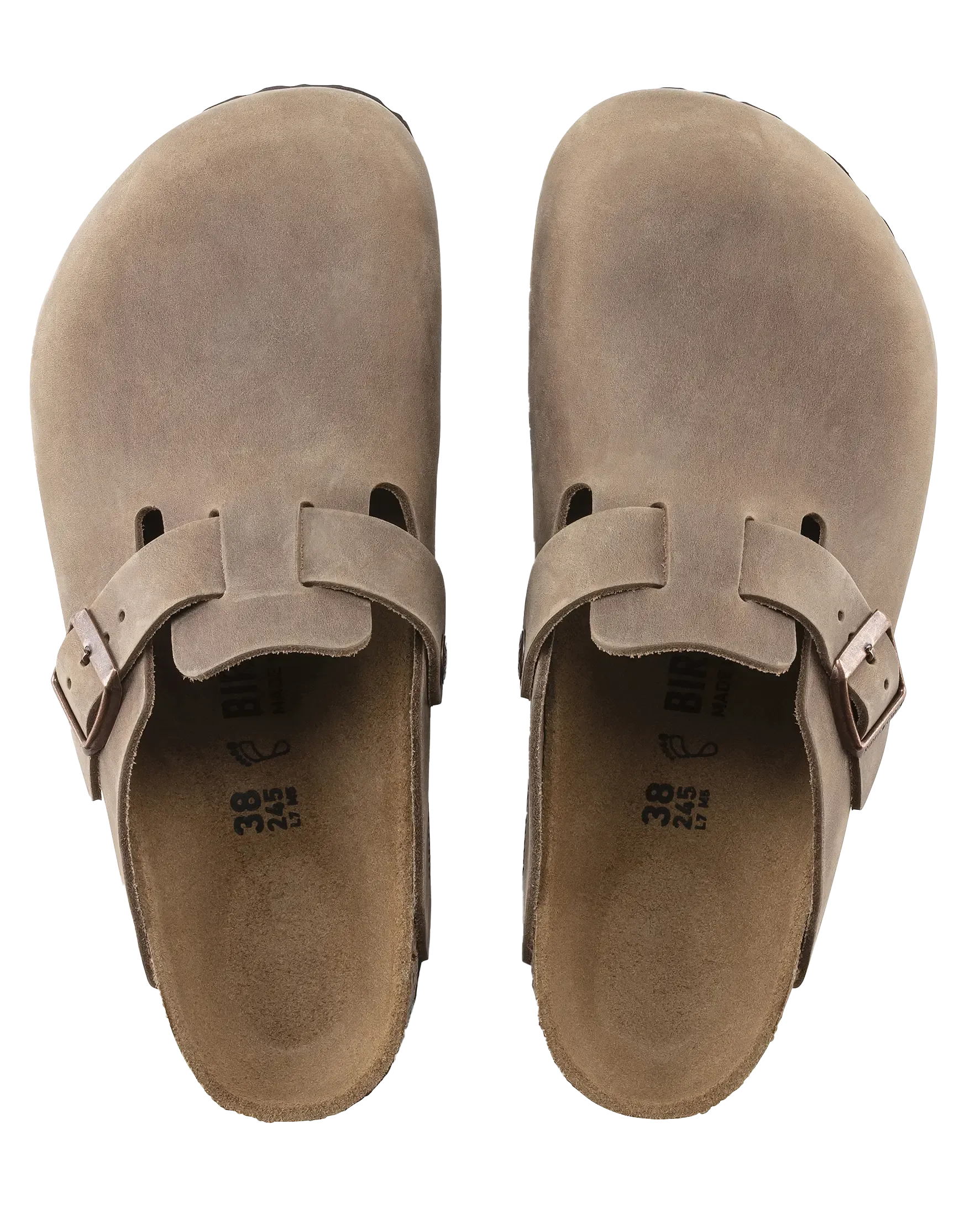 Sandales Birkenstock Boston en cuir huilé pour hommes en brun tabac