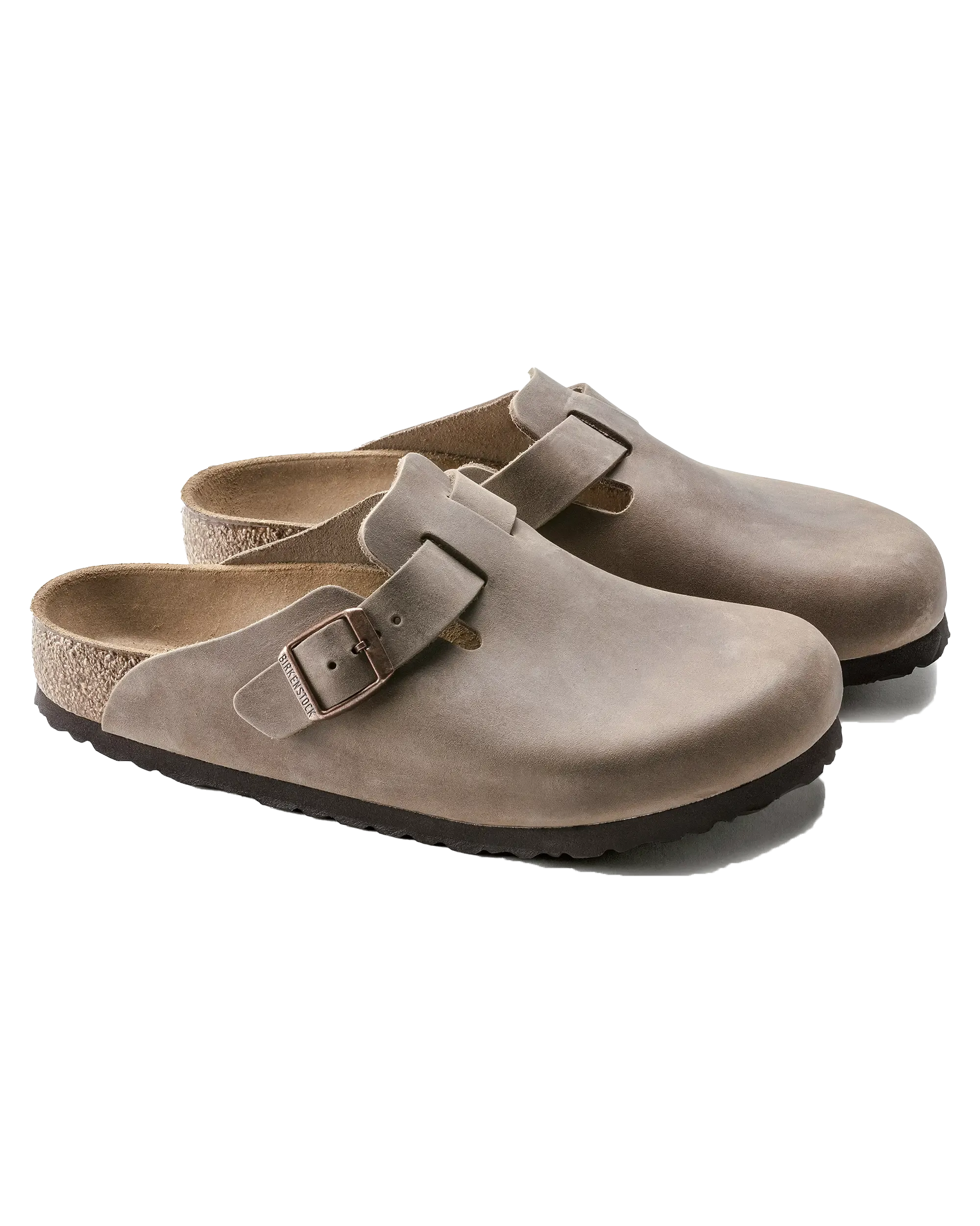 Sandales Birkenstock Boston en cuir huilé pour hommes en brun tabac