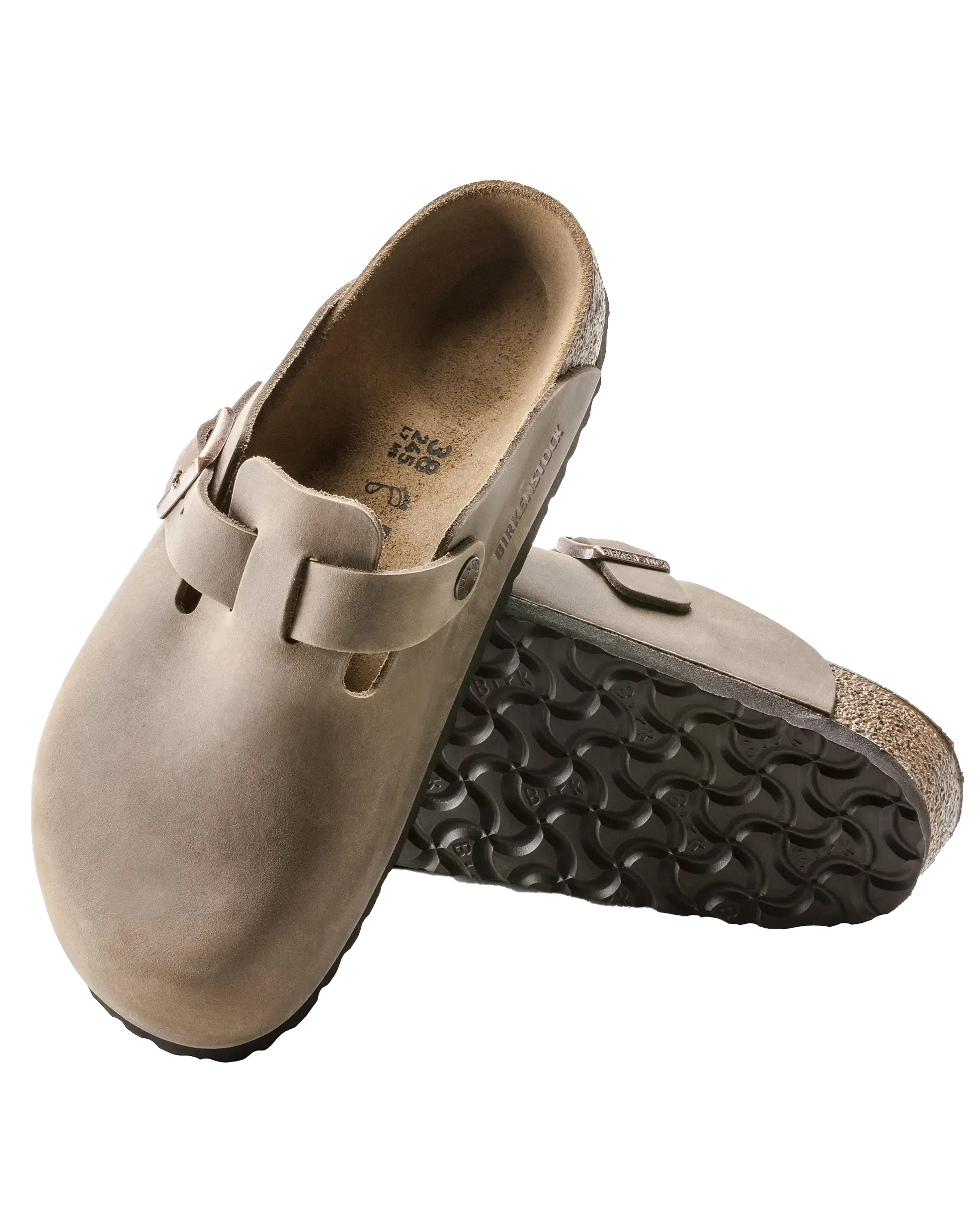 Sandales Birkenstock Boston en cuir huilé pour hommes en brun tabac