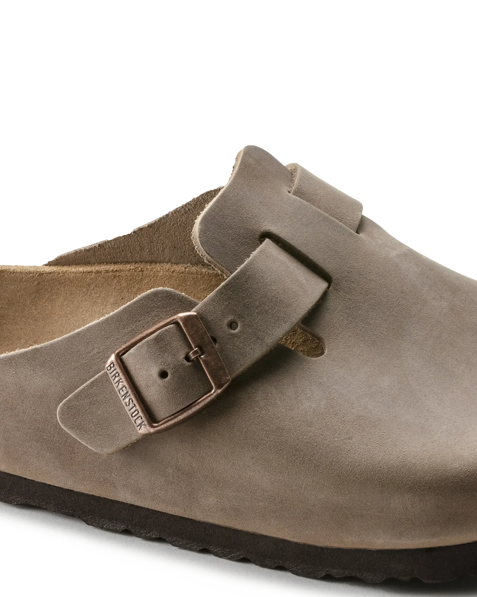 Sandales Birkenstock Boston en cuir huilé pour hommes en brun tabac