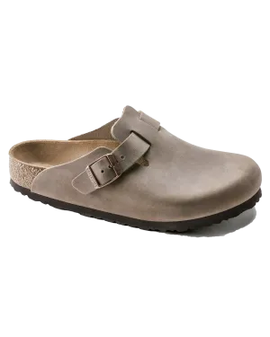 Sandales Birkenstock Boston en cuir huilé pour hommes en brun tabac