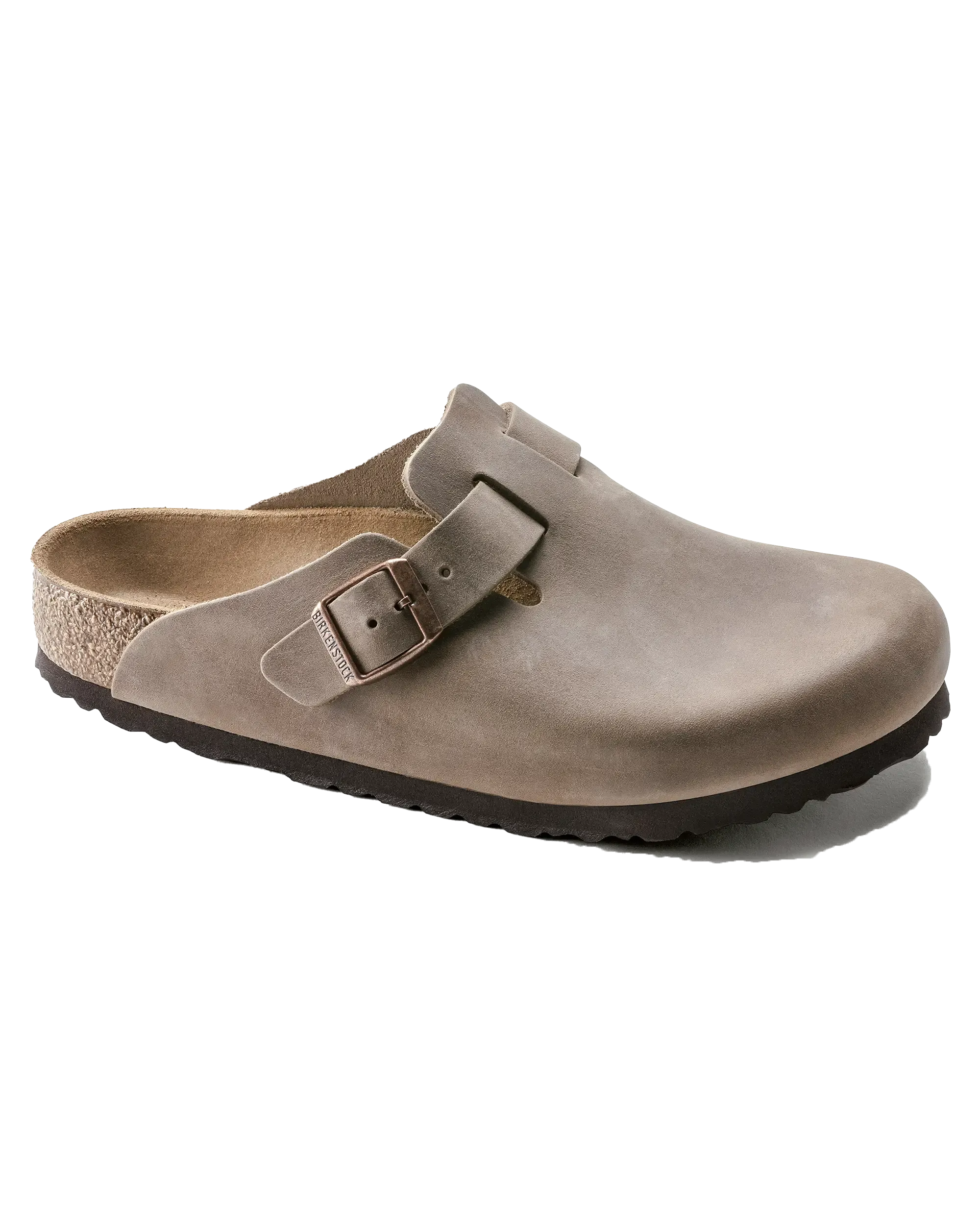Sandales Birkenstock Boston en cuir huilé pour hommes en brun tabac