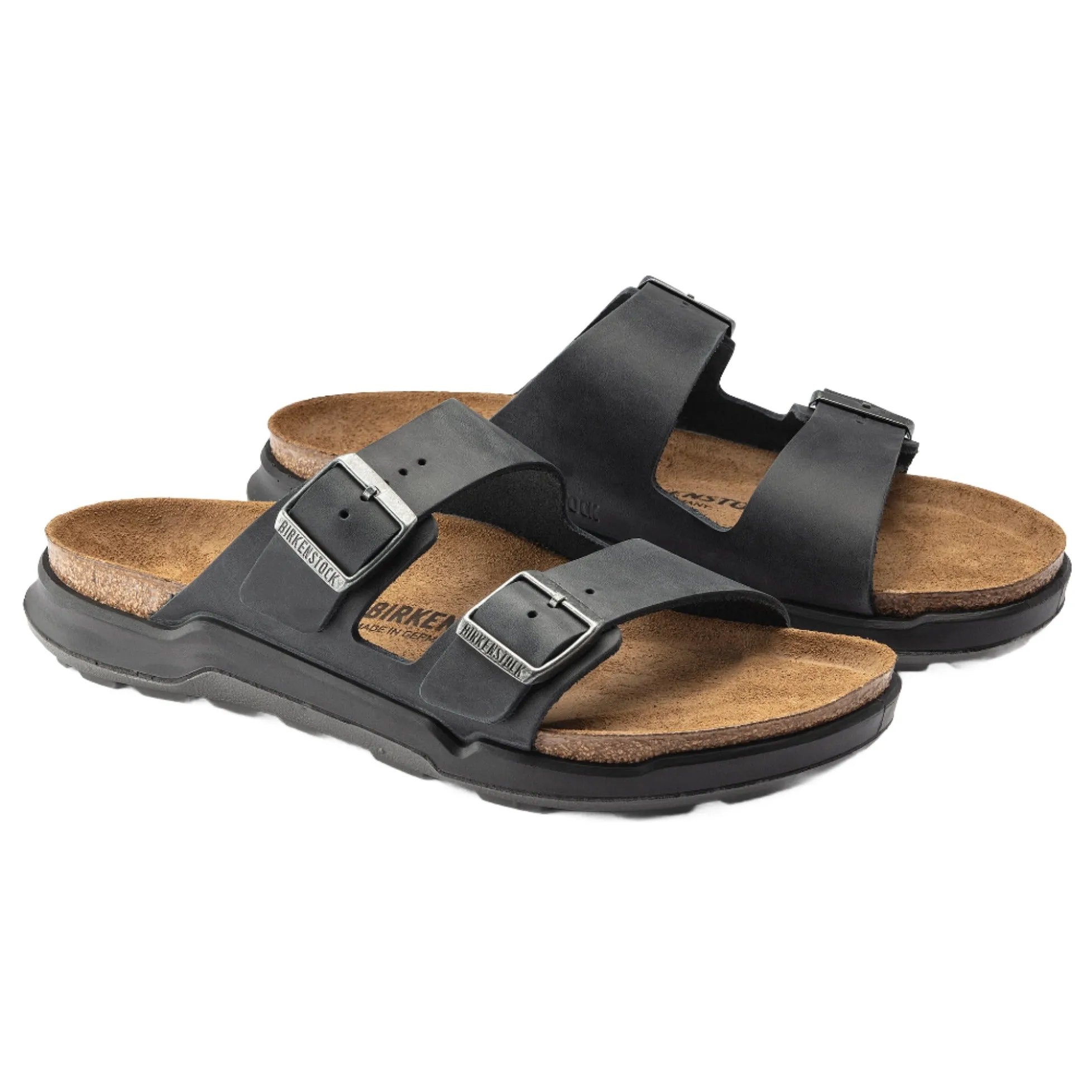 Birkenstock Chaussures Homme Arizona CT Cuir Huilé Noir Robustes