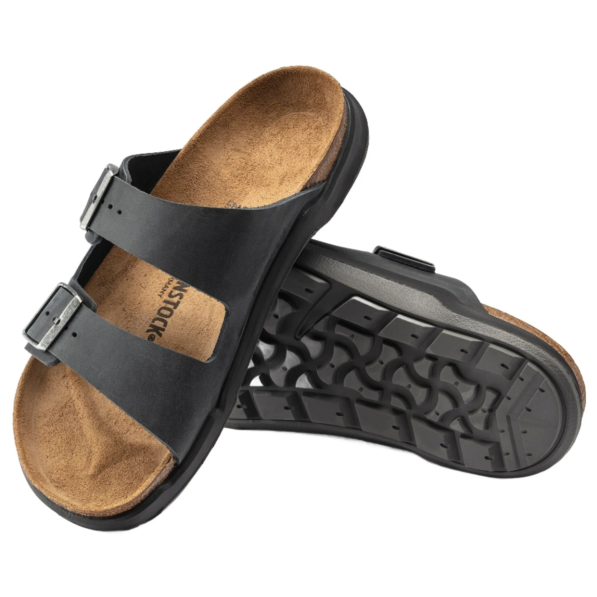Birkenstock Chaussures Homme Arizona CT Cuir Huilé Noir Robustes